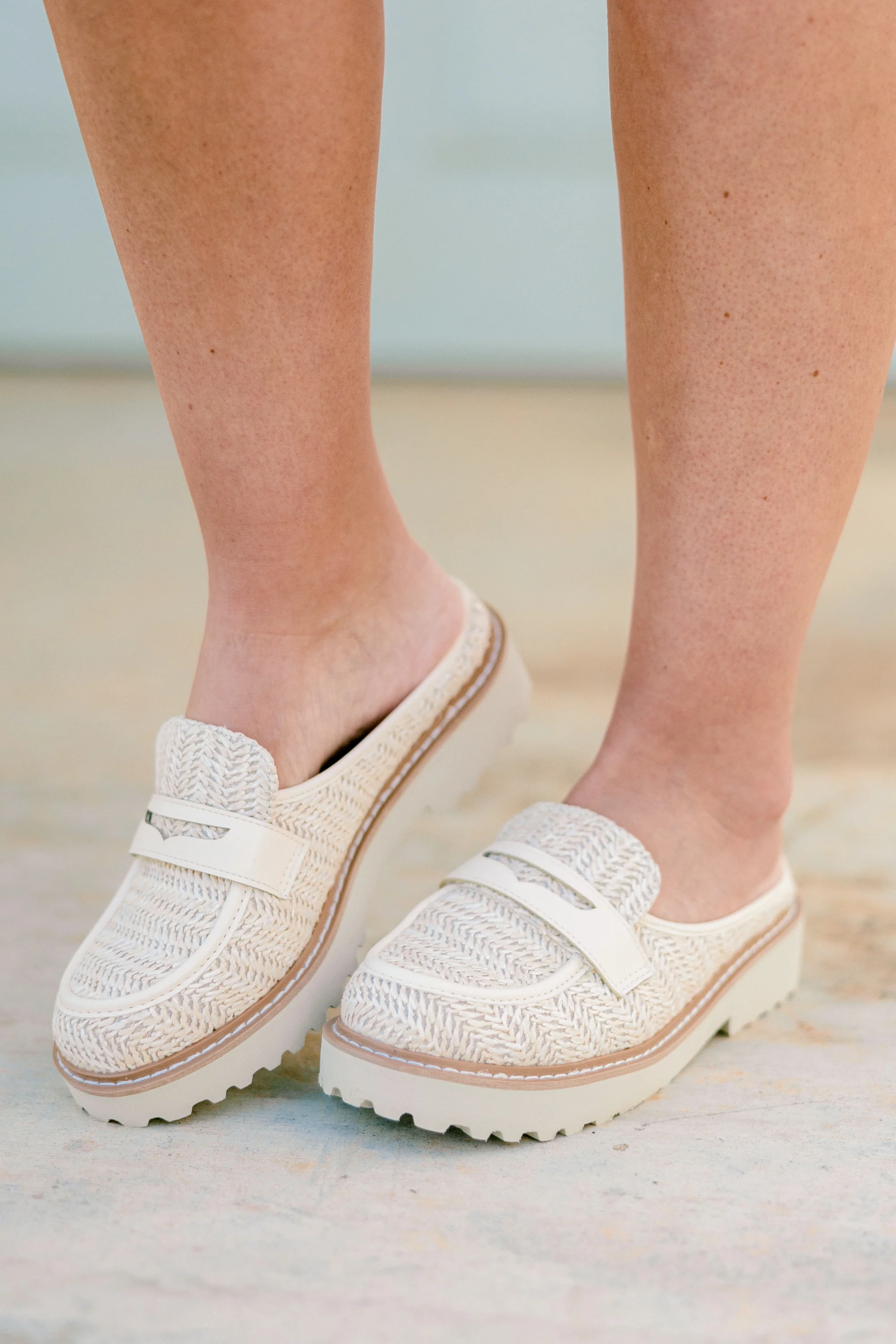 Golden Weave Mules, Natural - Giverhouse