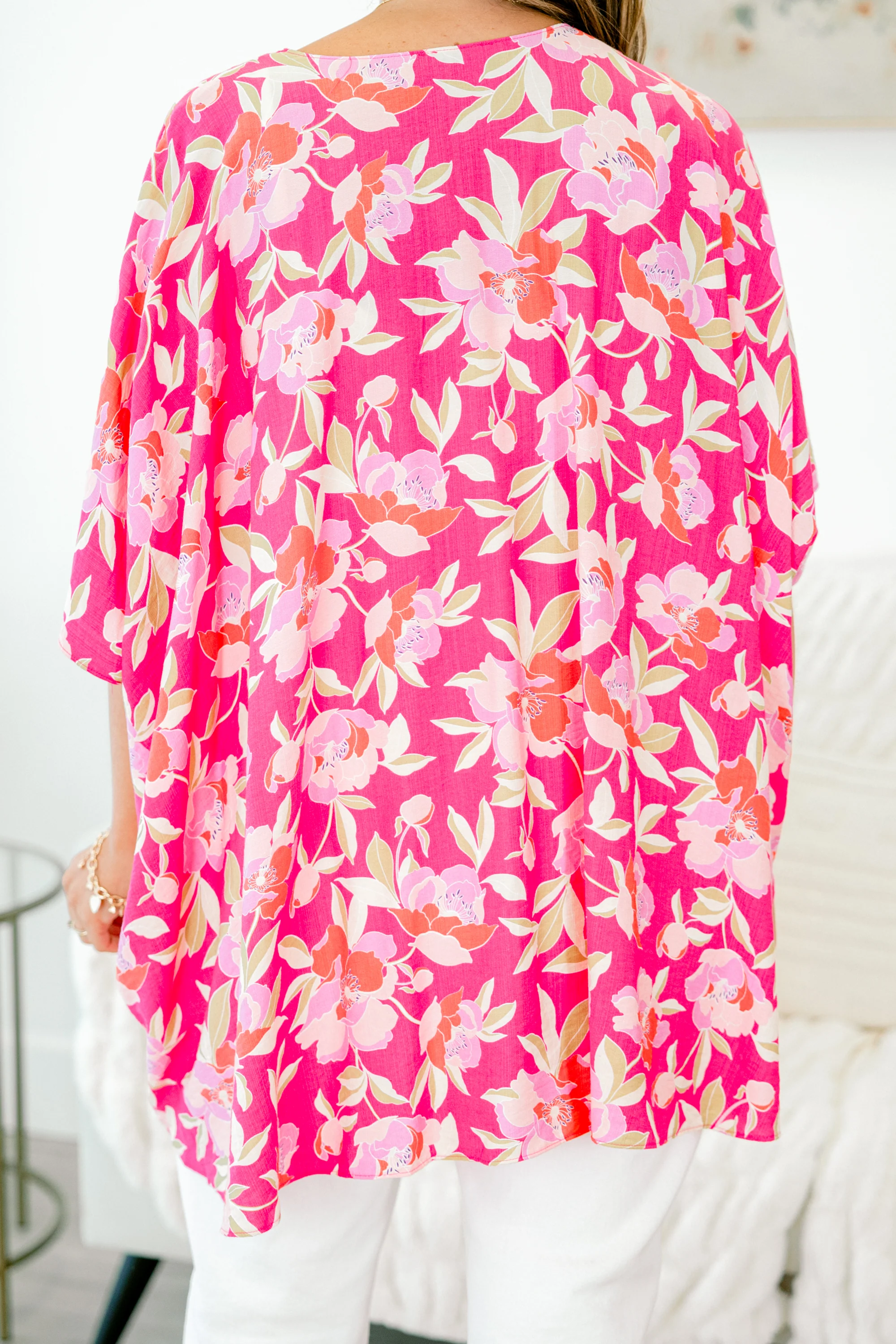 Island Breeze Kimono, Pink Floral - Giverhouse