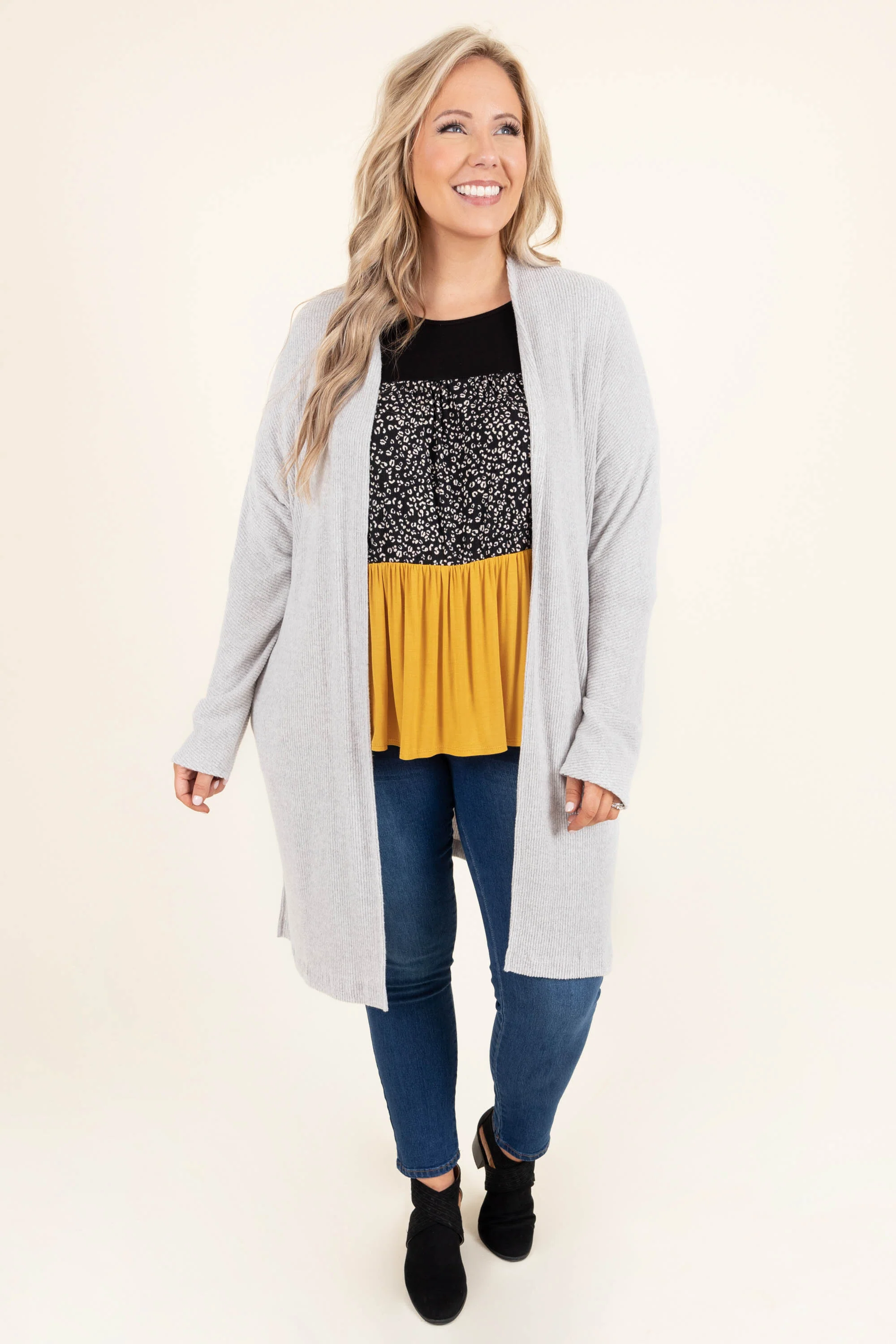 Ask For Anything Cardigan, Heather Grey - Giverhouse
