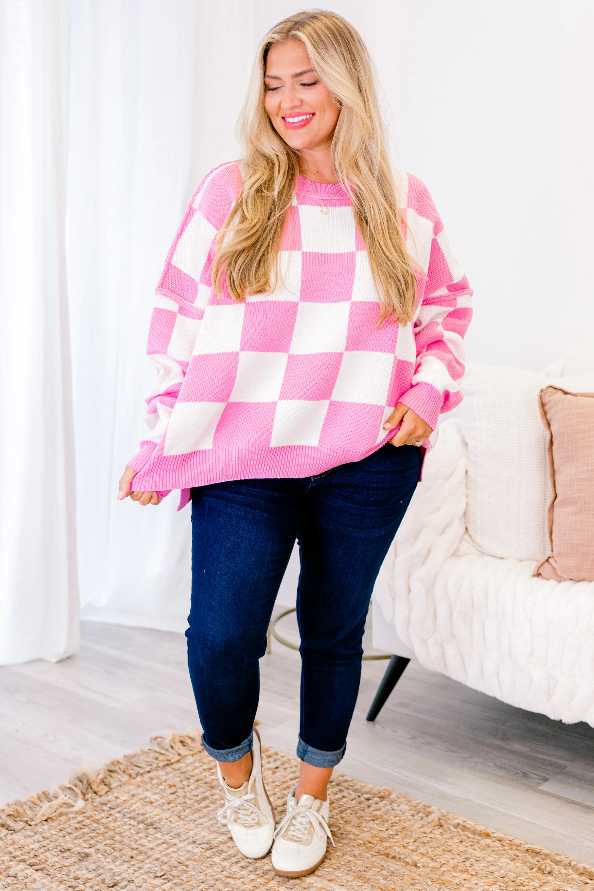 Perfect For a Picnic Sweater, Pink - Giverhouse