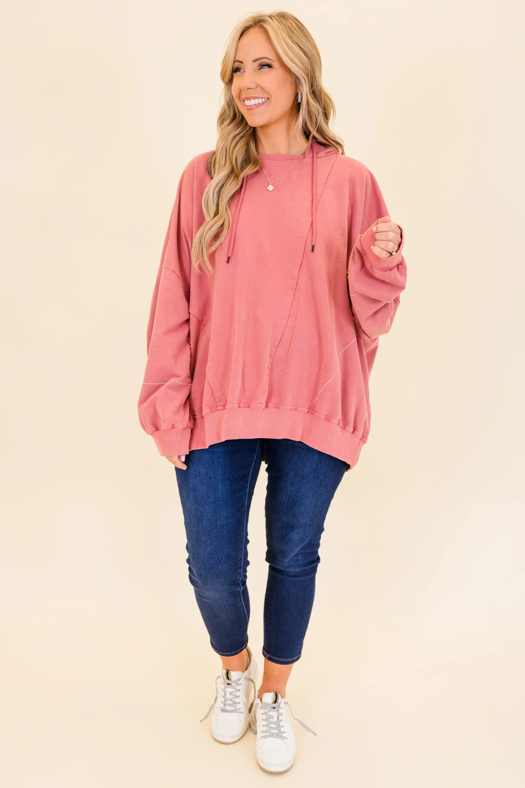 Happy Days Ahead Hoodie, Pink - Giverhouse