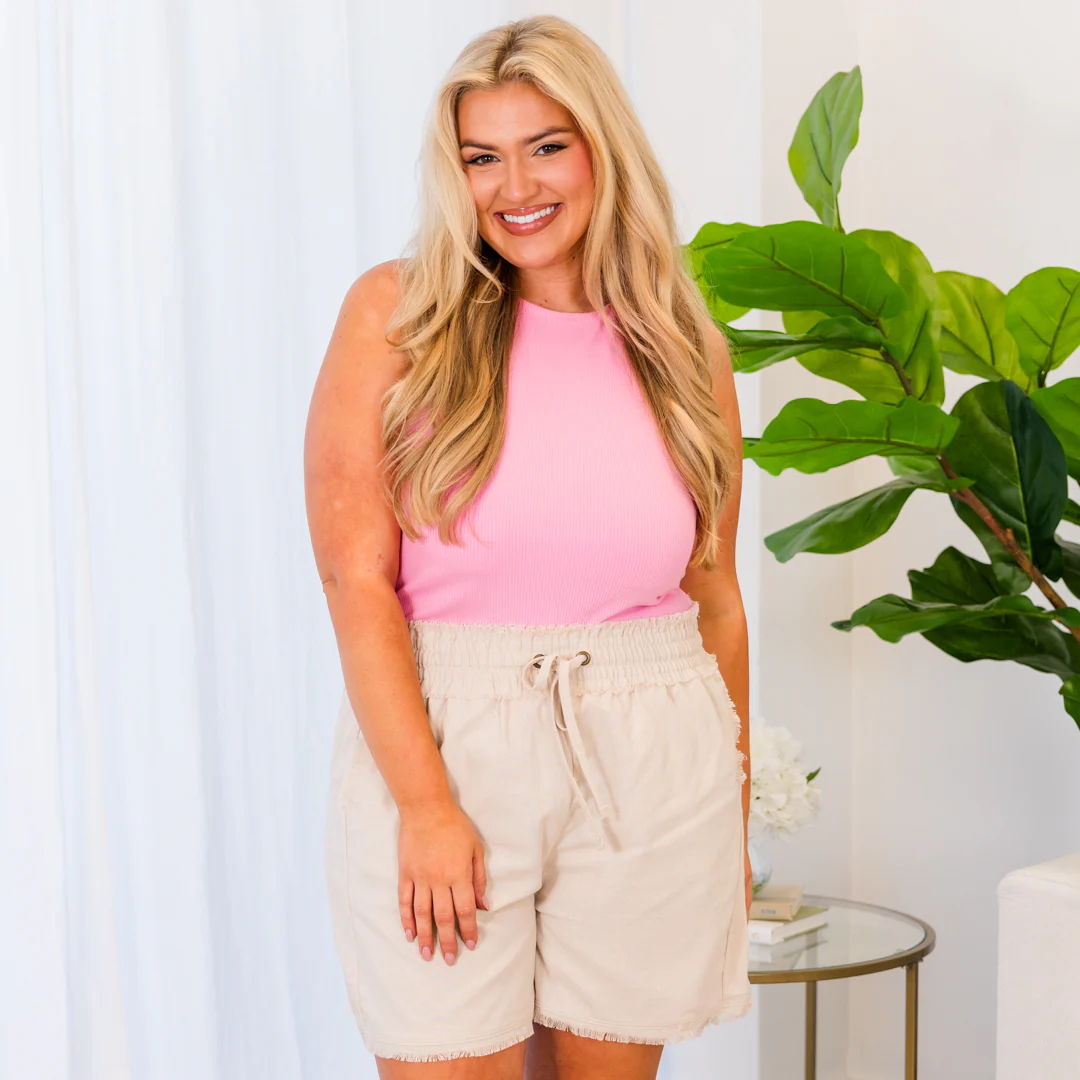 Tied To You Shorts, Sand Beige - Giverhouse