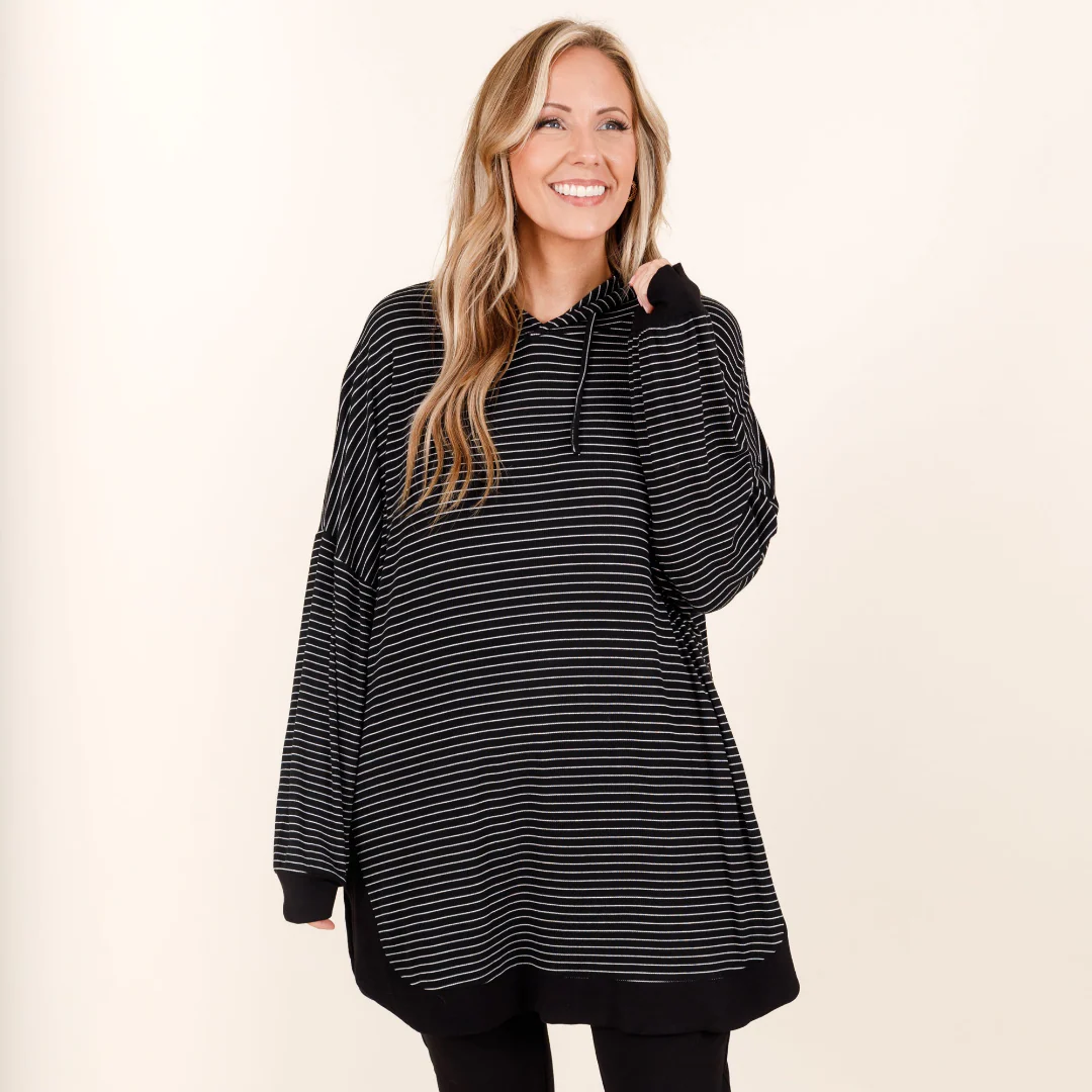 Don't Fall Tonight Hoodie, Black-White - Giverhouse