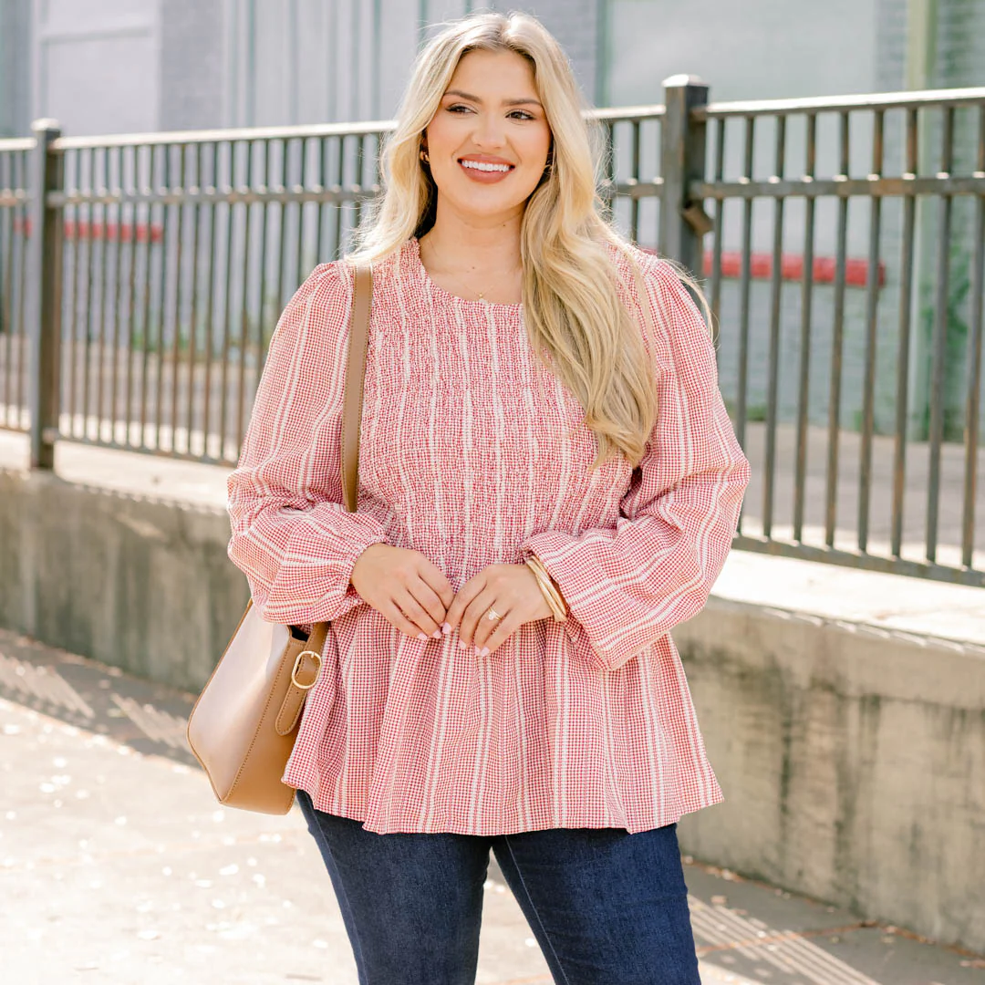Wallflower Kisses Top, Red-White - Giverhouse
