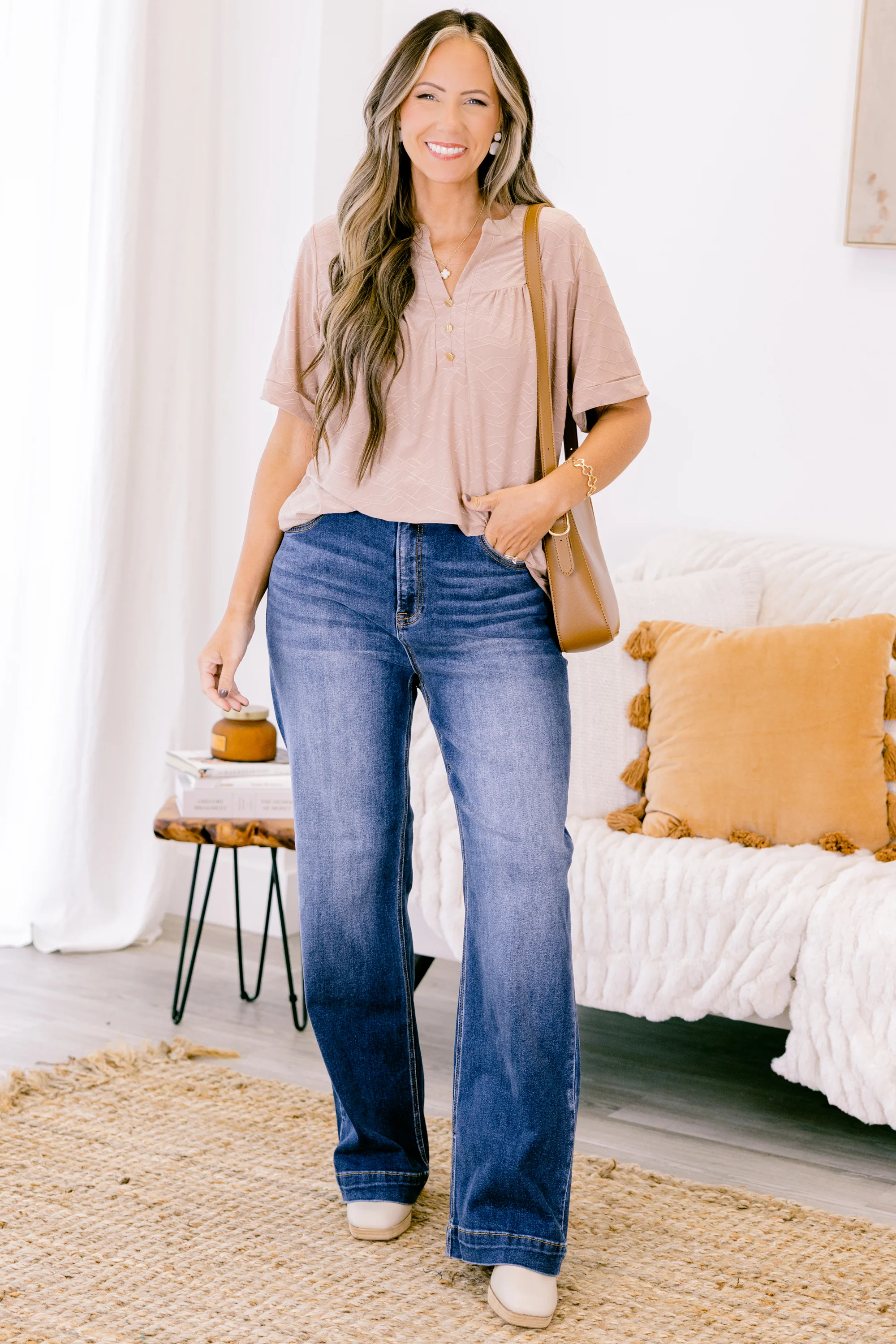 Time Passes By Top, Mocha - Giverhouse