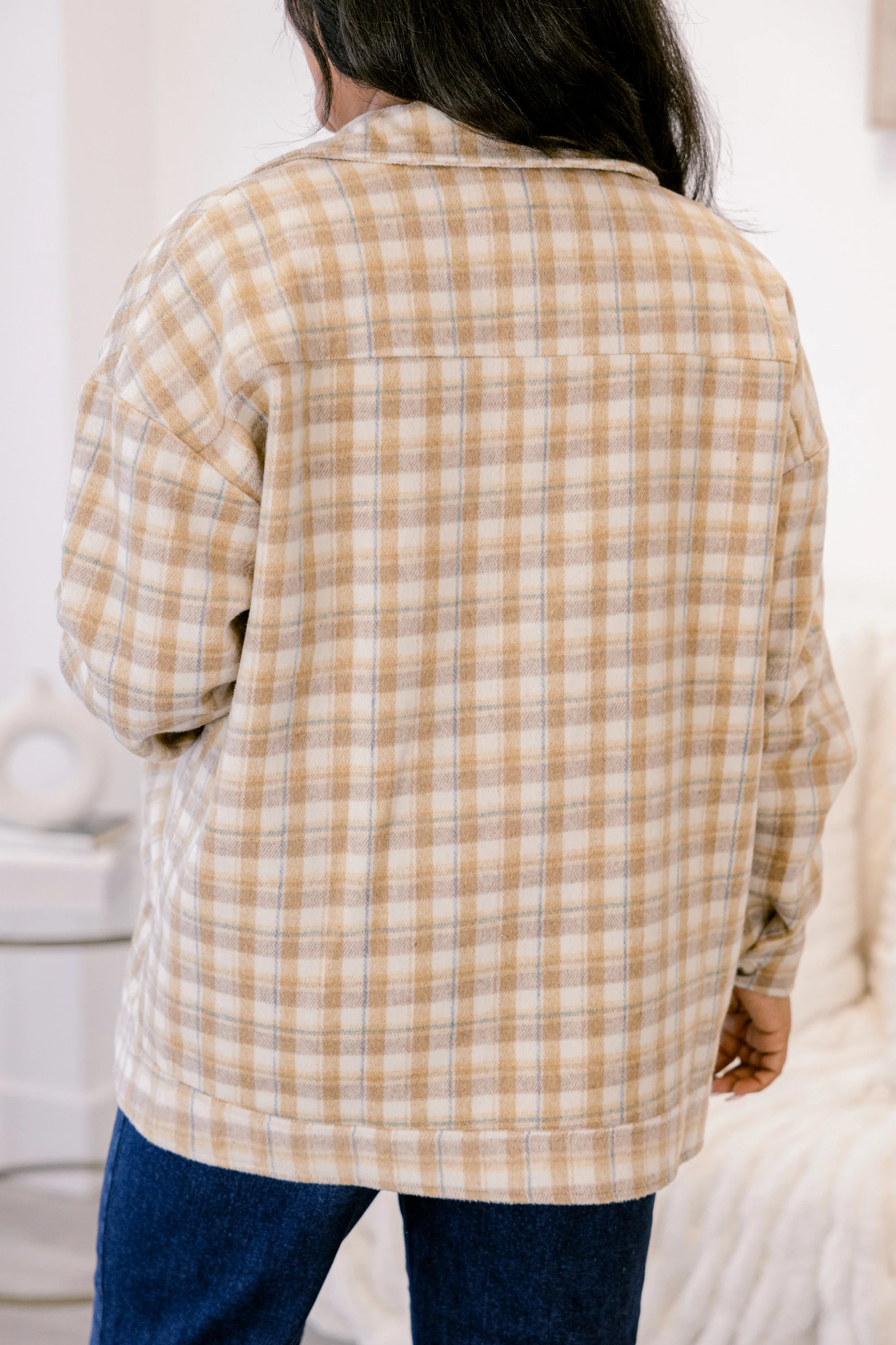 Can't Be Rushed Jacket, Brown Plaid - Giverhouse