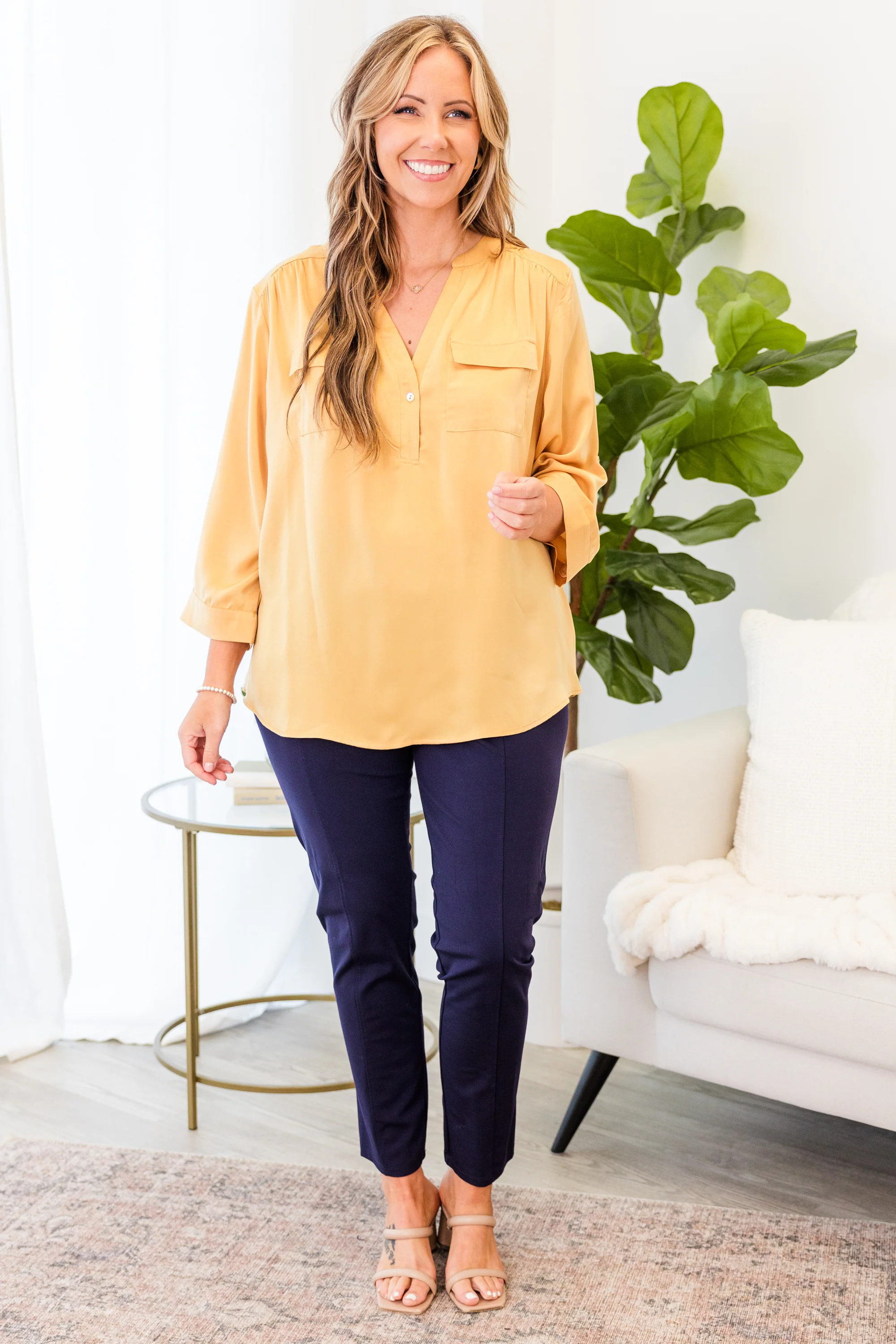 Cute And Charming Top, Yellow - Giverhouse