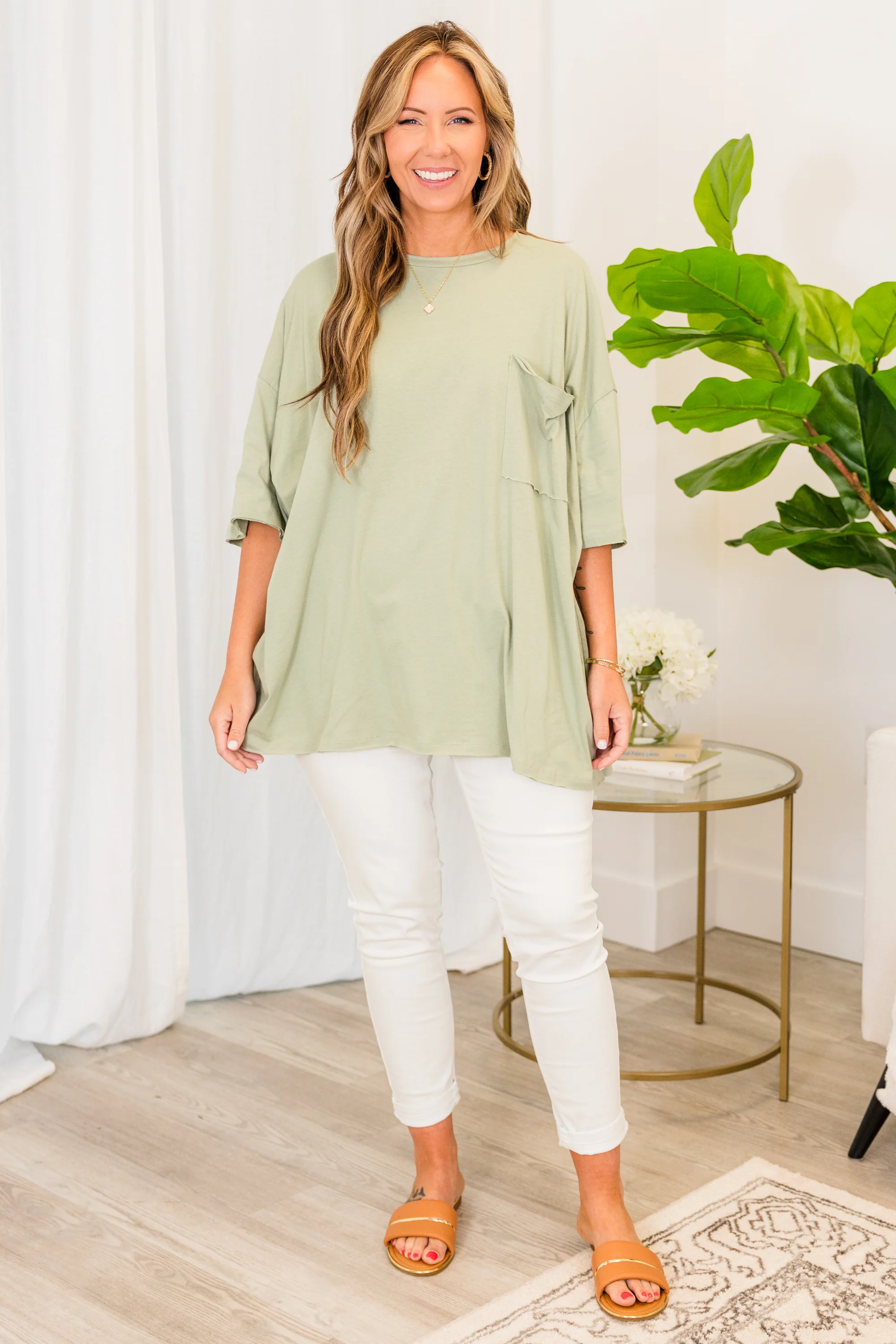 It Comes Naturally Top, Light Sage - Giverhouse