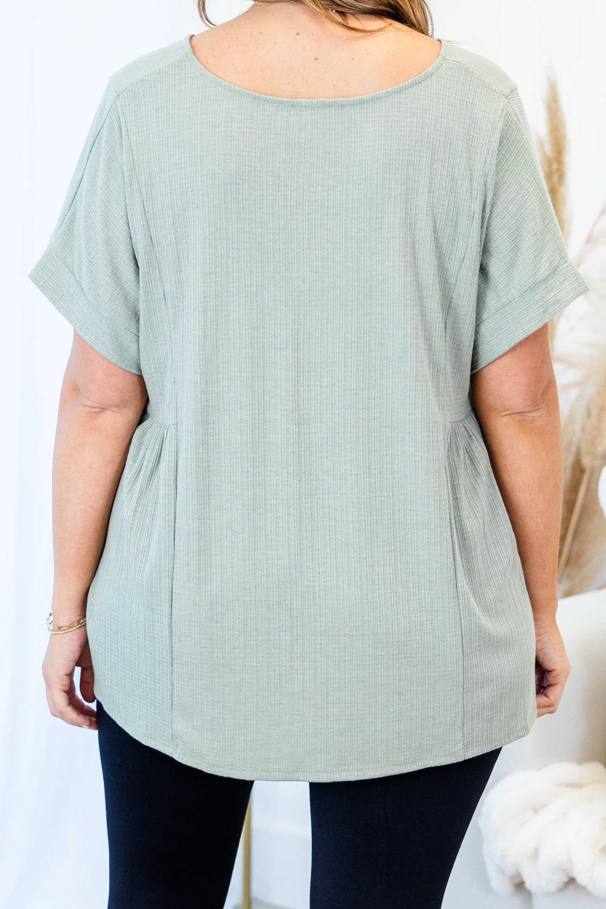 Keeping My Distance Top, Light Sage - Giverhouse