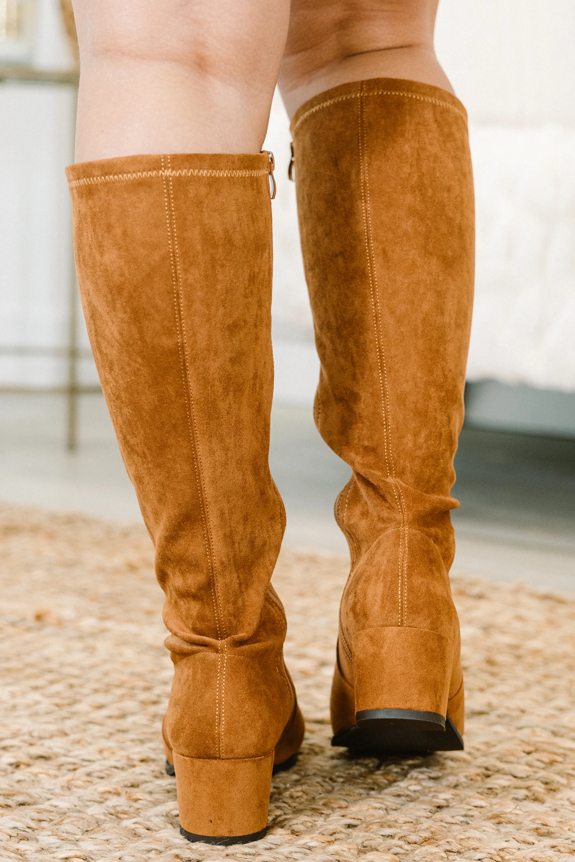 Run, Run, Runaway Wide Calf Boots, Camel - Giverhouse