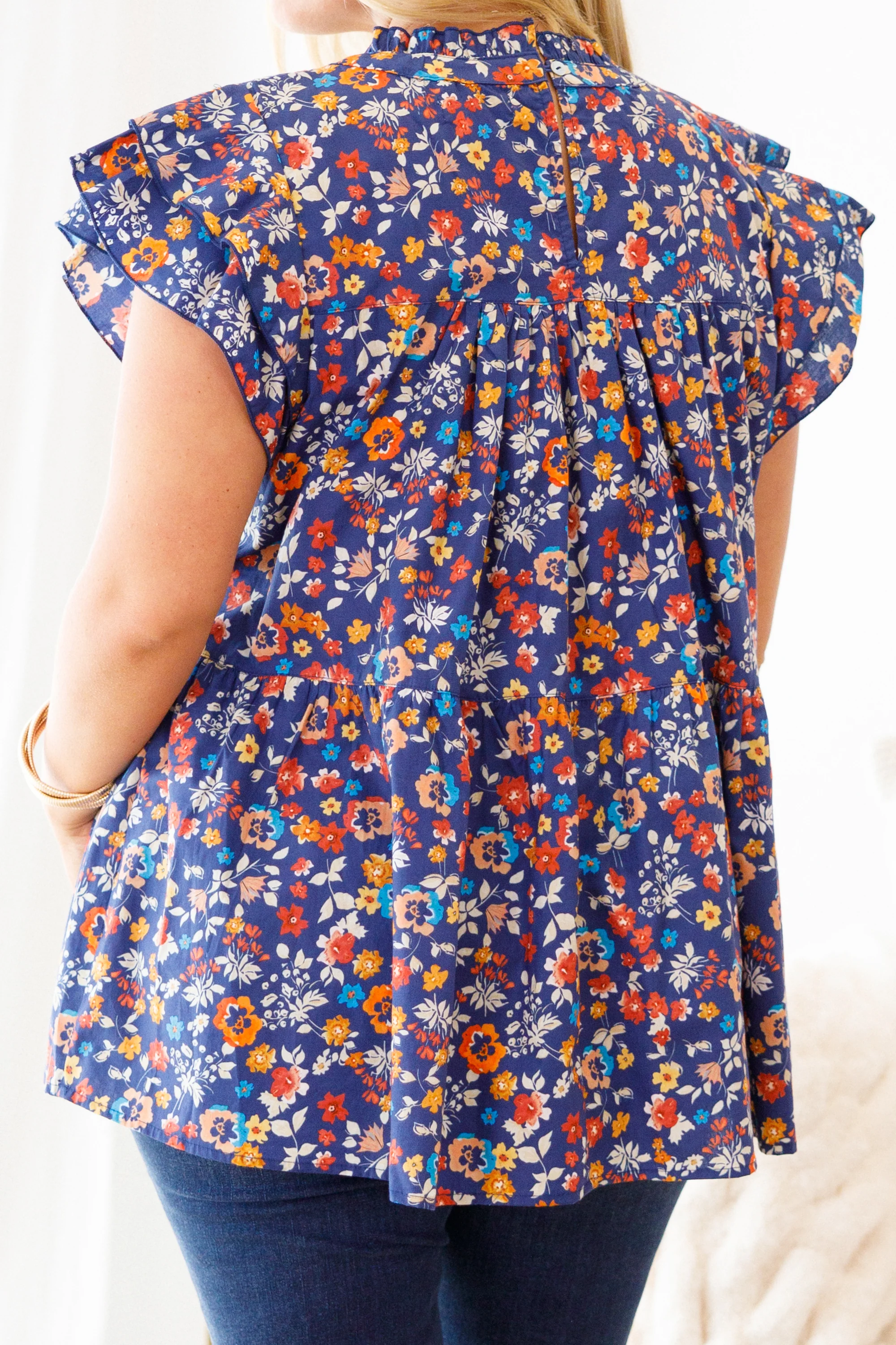 As Of Right Now Top, Navy Blue - Giverhouse