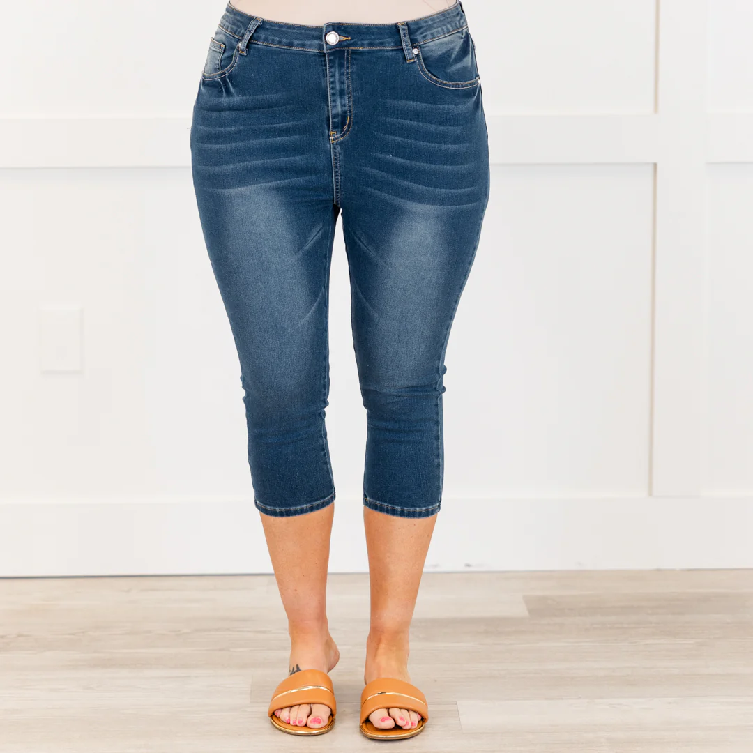 Basically Famous Capris, Medium Wash - Giverhouse