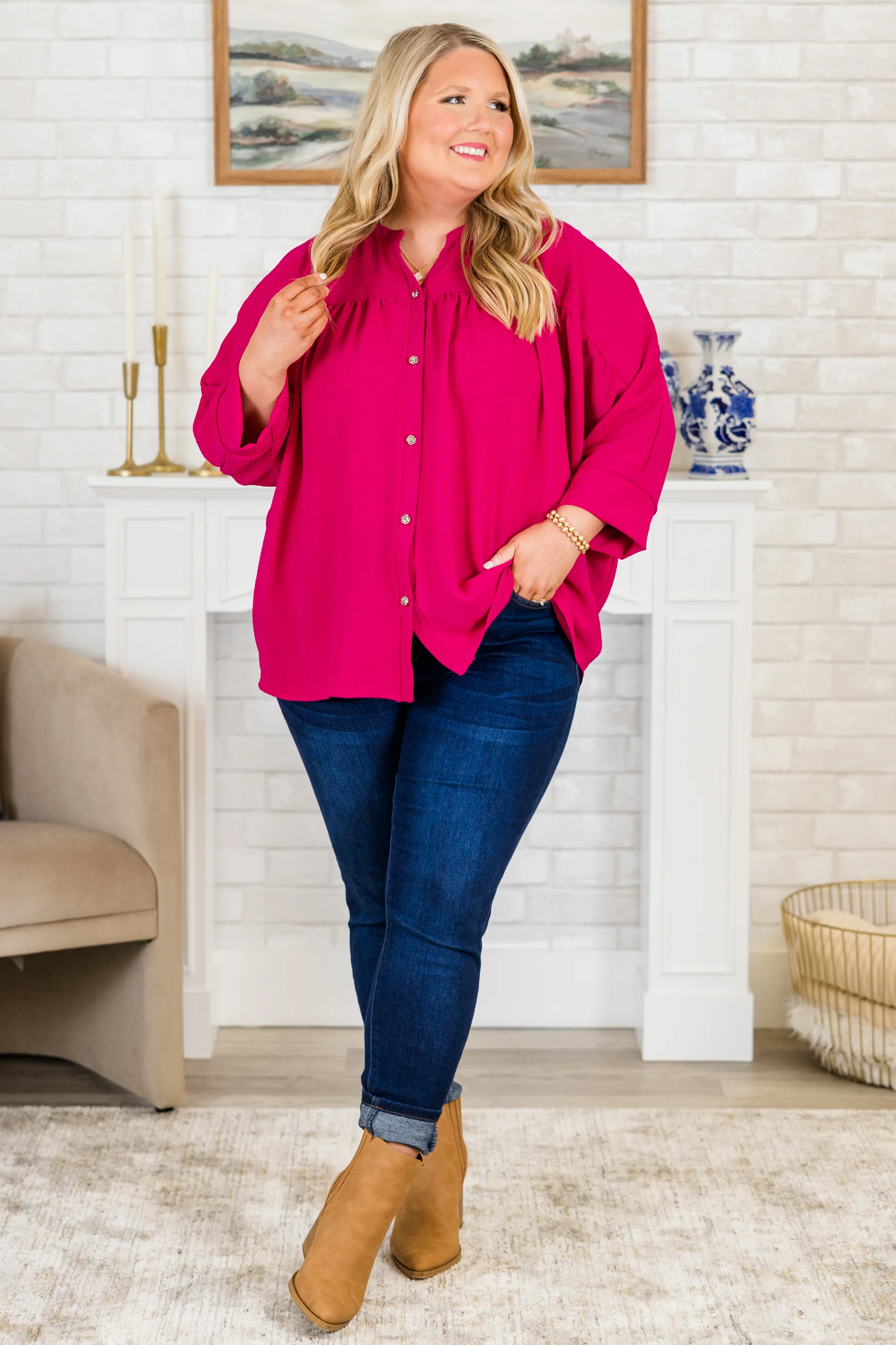 Fond Reflections Top, Pink - Giverhouse