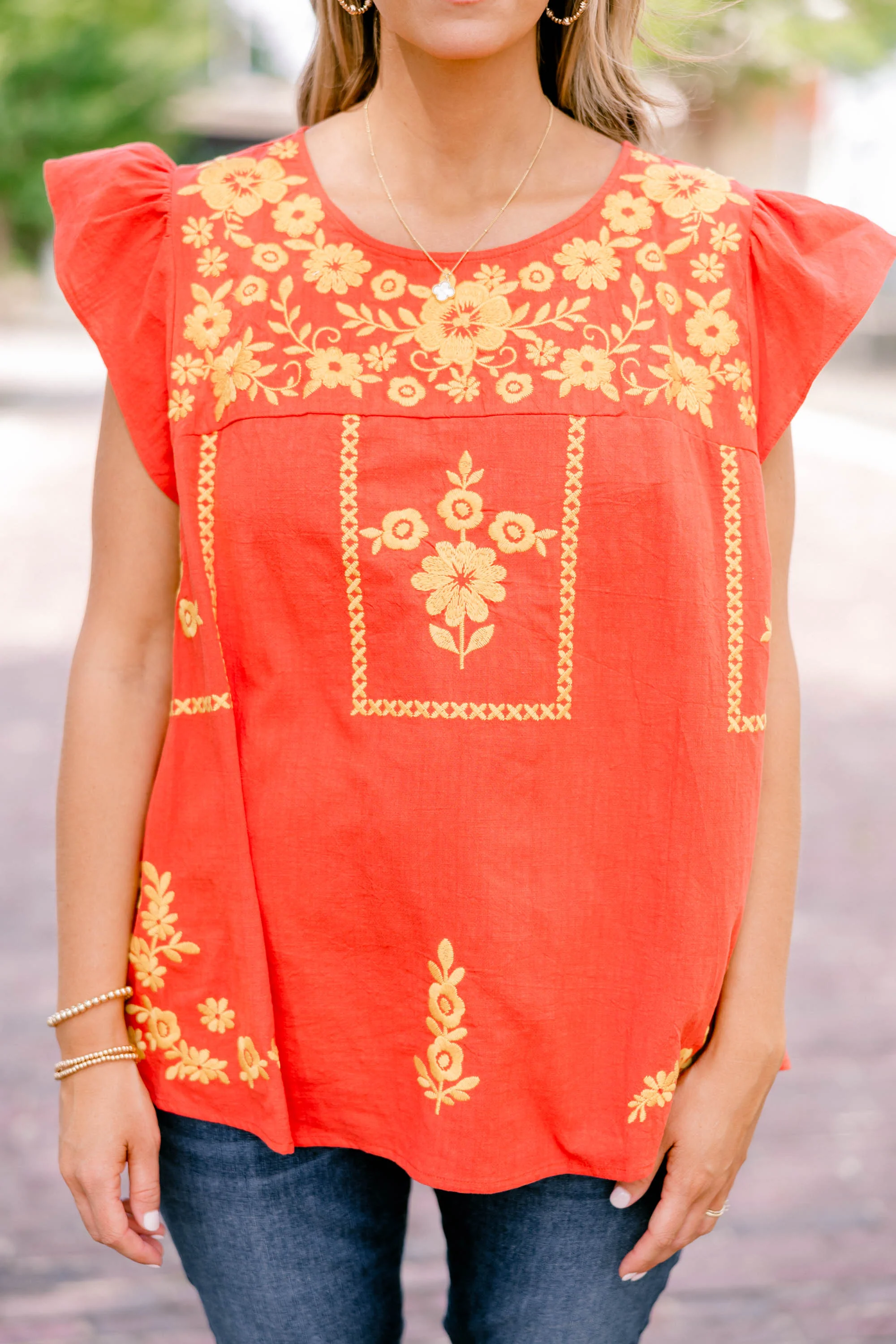 Warmer Breeze Top, Rust Marigold - Giverhouse