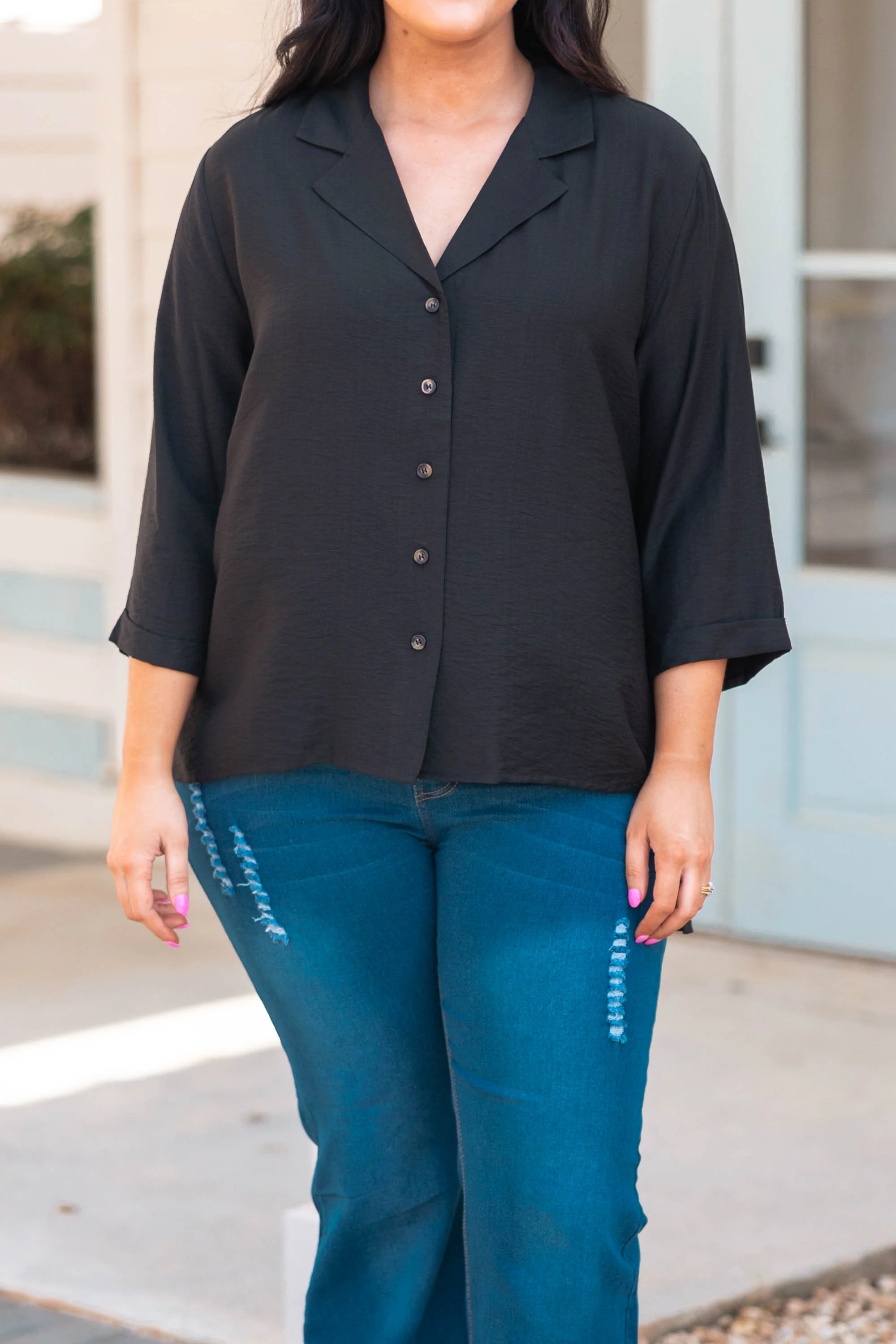 Pictured Together Top, Black - Giverhouse