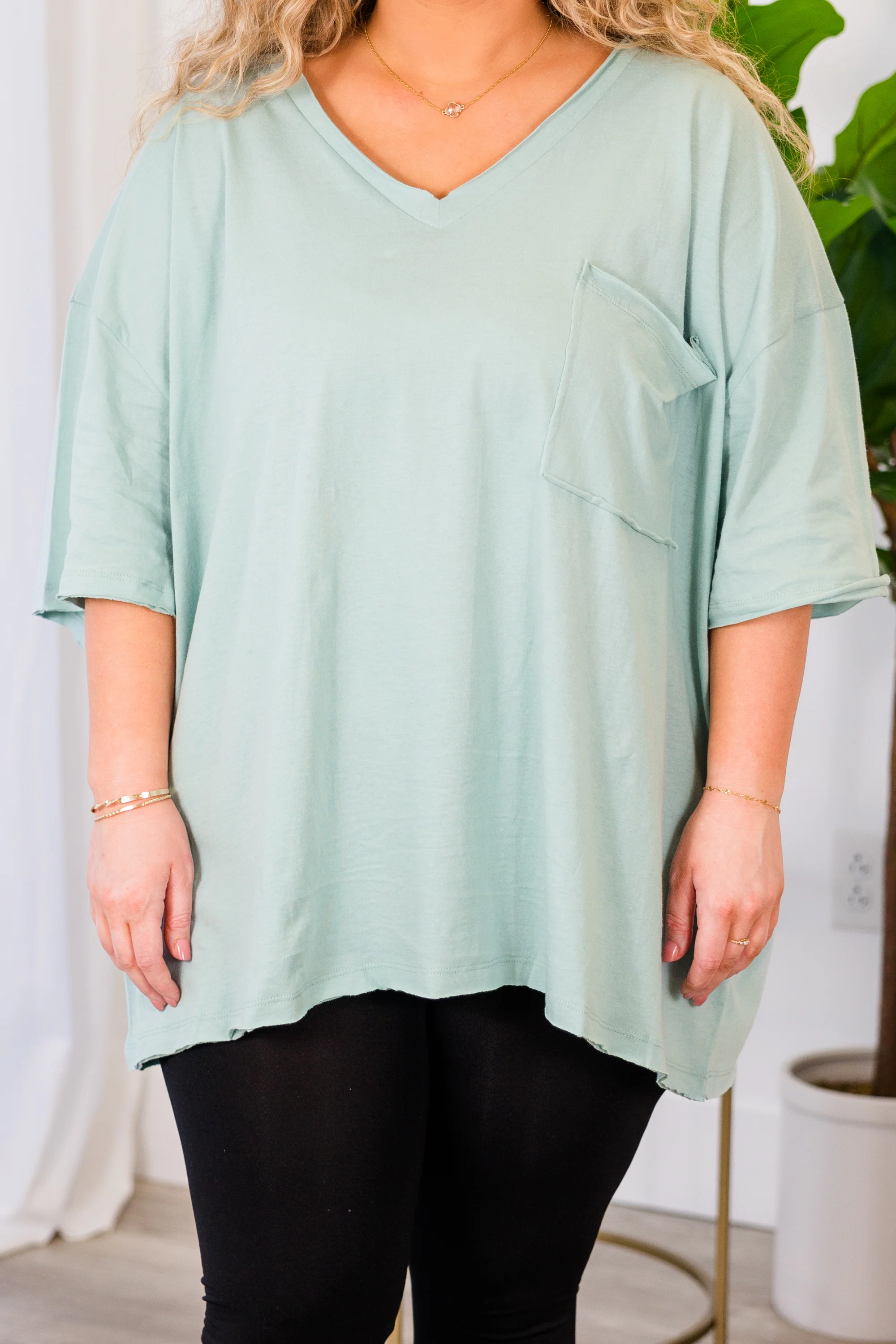 Dancing In The Mirror Top, Light Green - Giverhouse