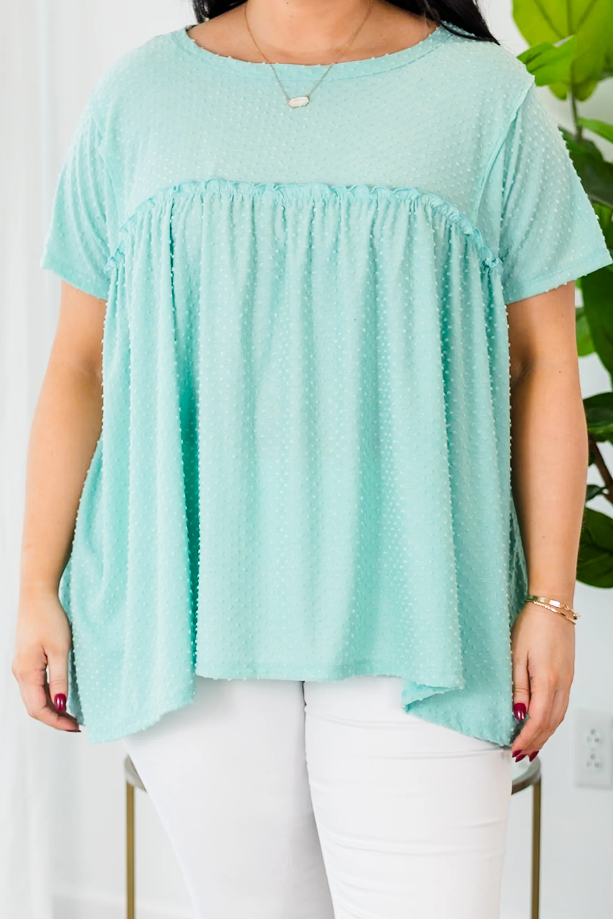 Let's Chat Today Top, Aqua - Giverhouse