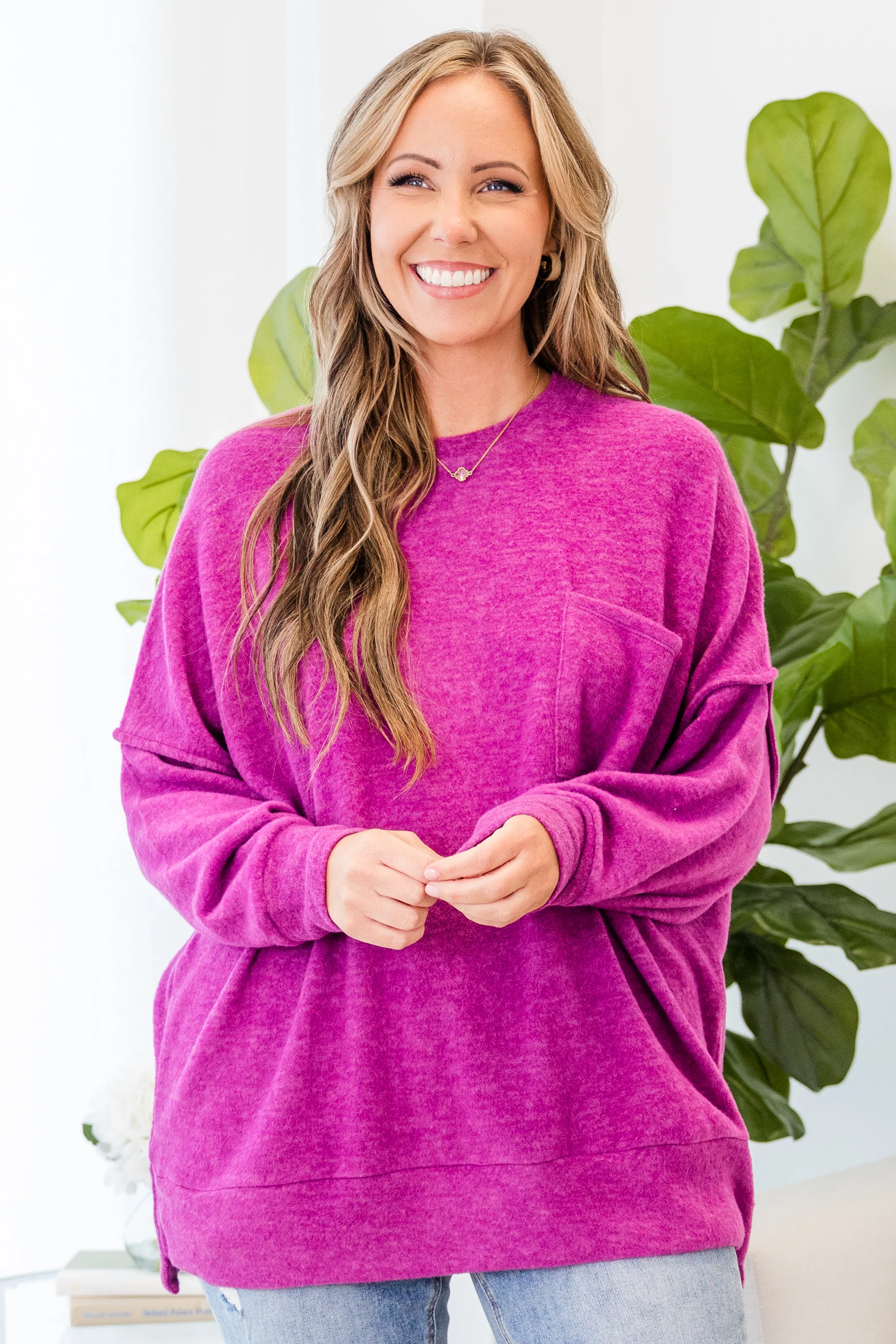 Just Take A Break Sweater, Light Plum - Giverhouse