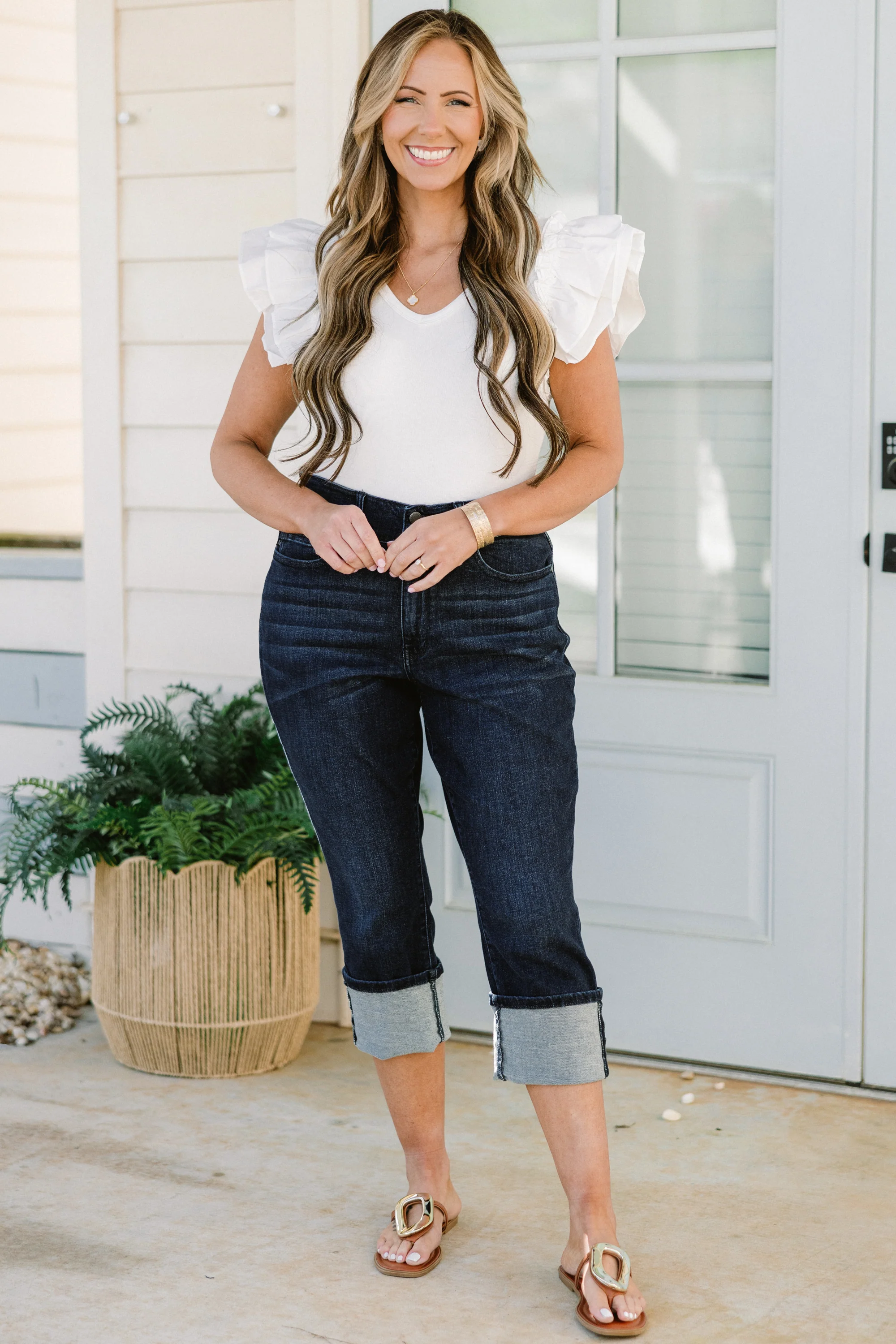 Judy Blue: Meet You There Capris, Blue - Giverhouse