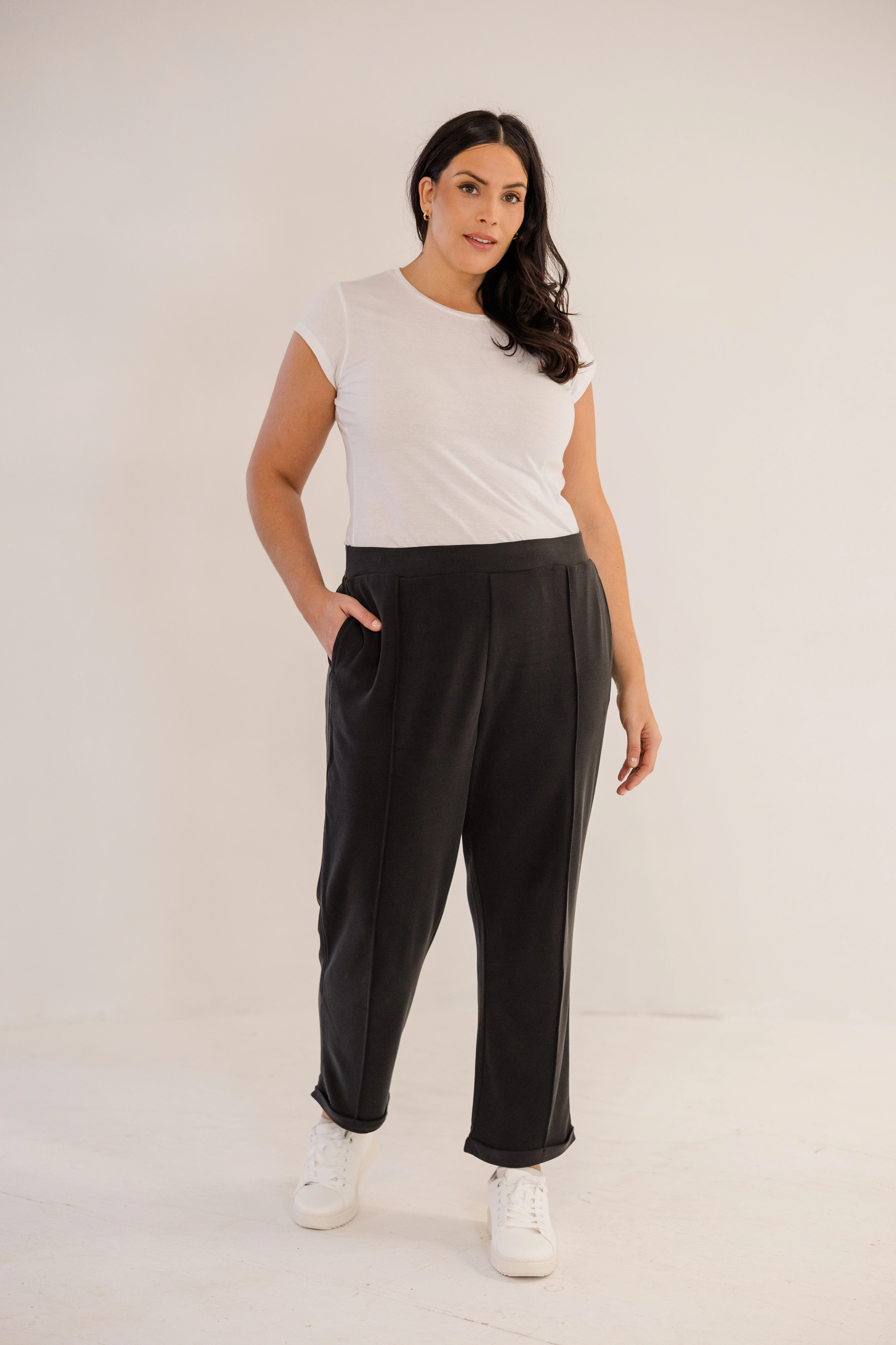 Chloe Pintuck Taper Pant, Black - Giverhouse