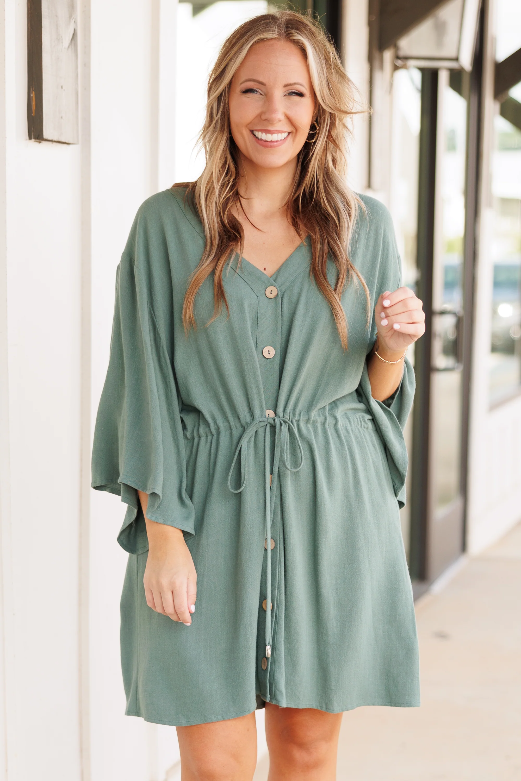 All Season Long Dress, Dark Sage - Giverhouse
