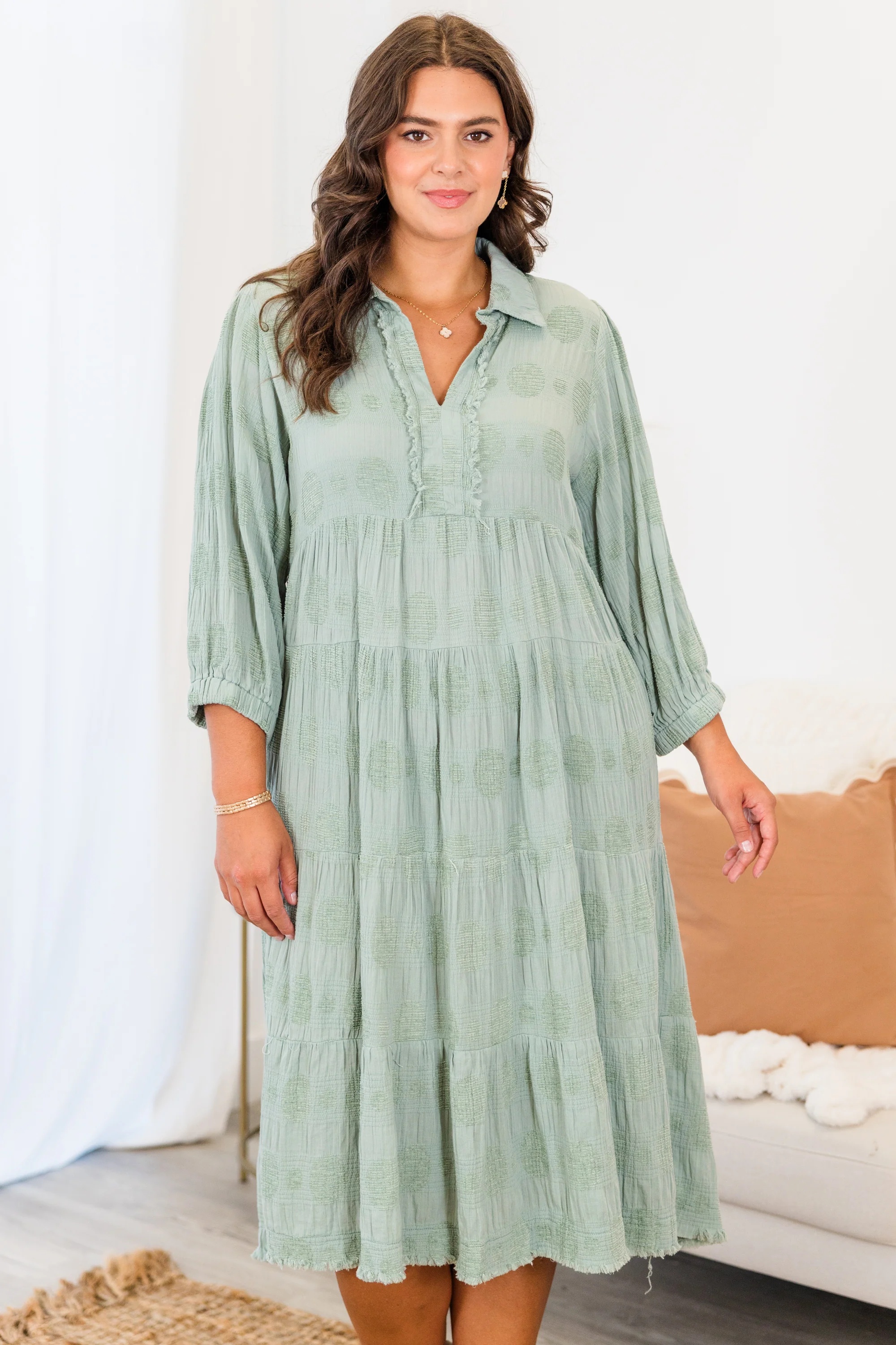 Full Heart Midi Dress, Mint - Giverhouse