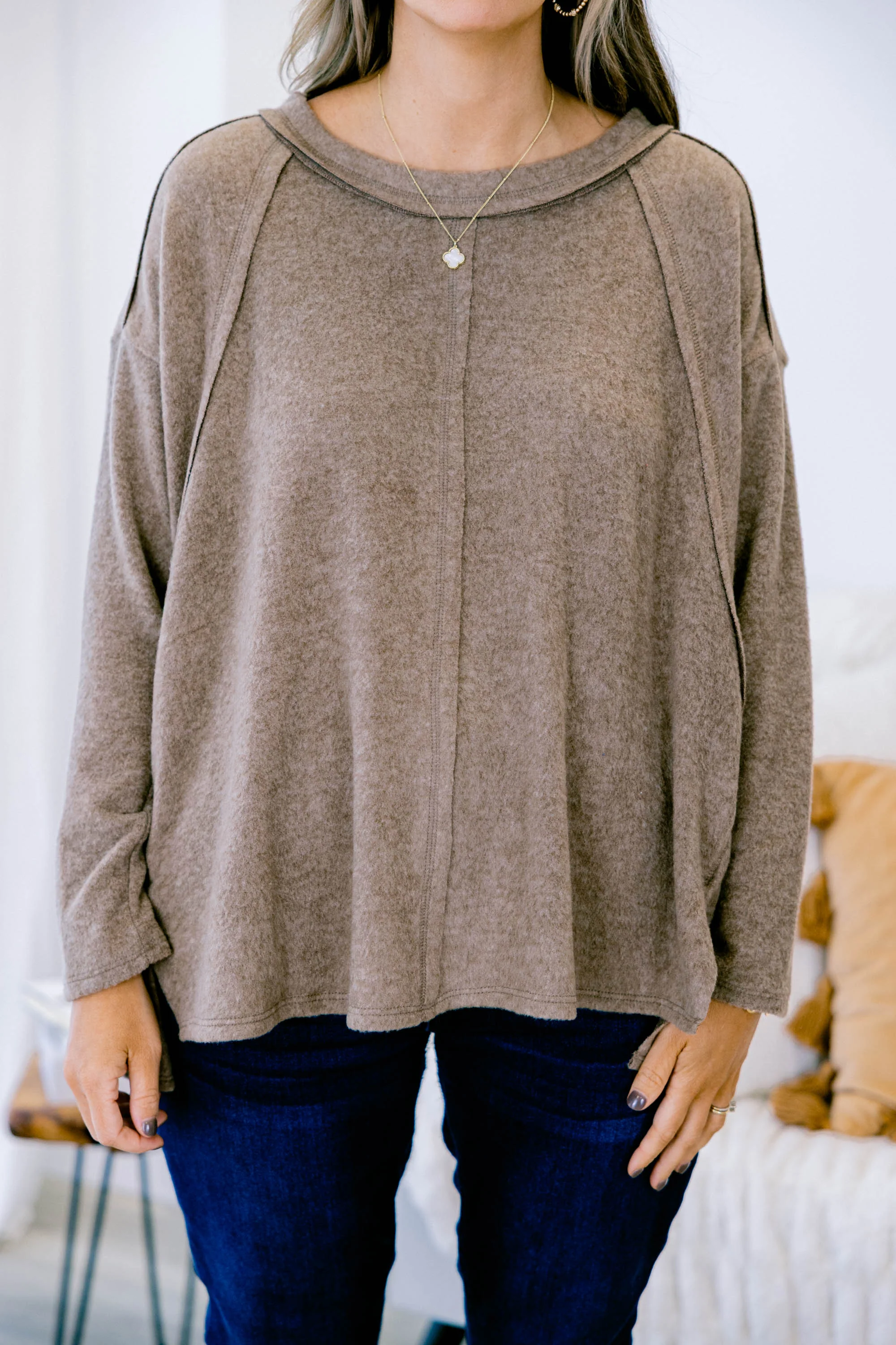 Perfect Weekend Top, Mocha - Giverhouse