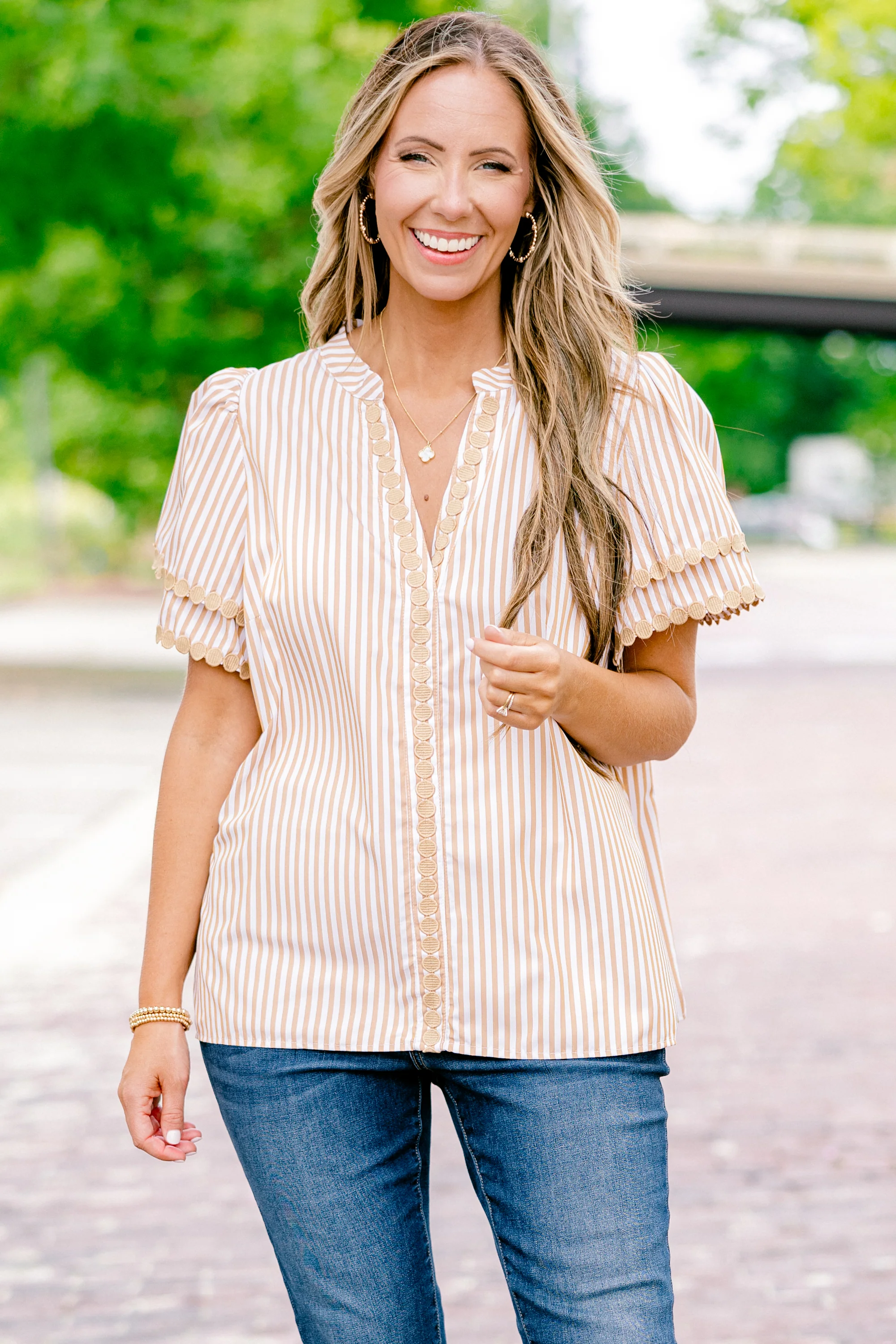 Treading Lightly Top, Brown - Giverhouse