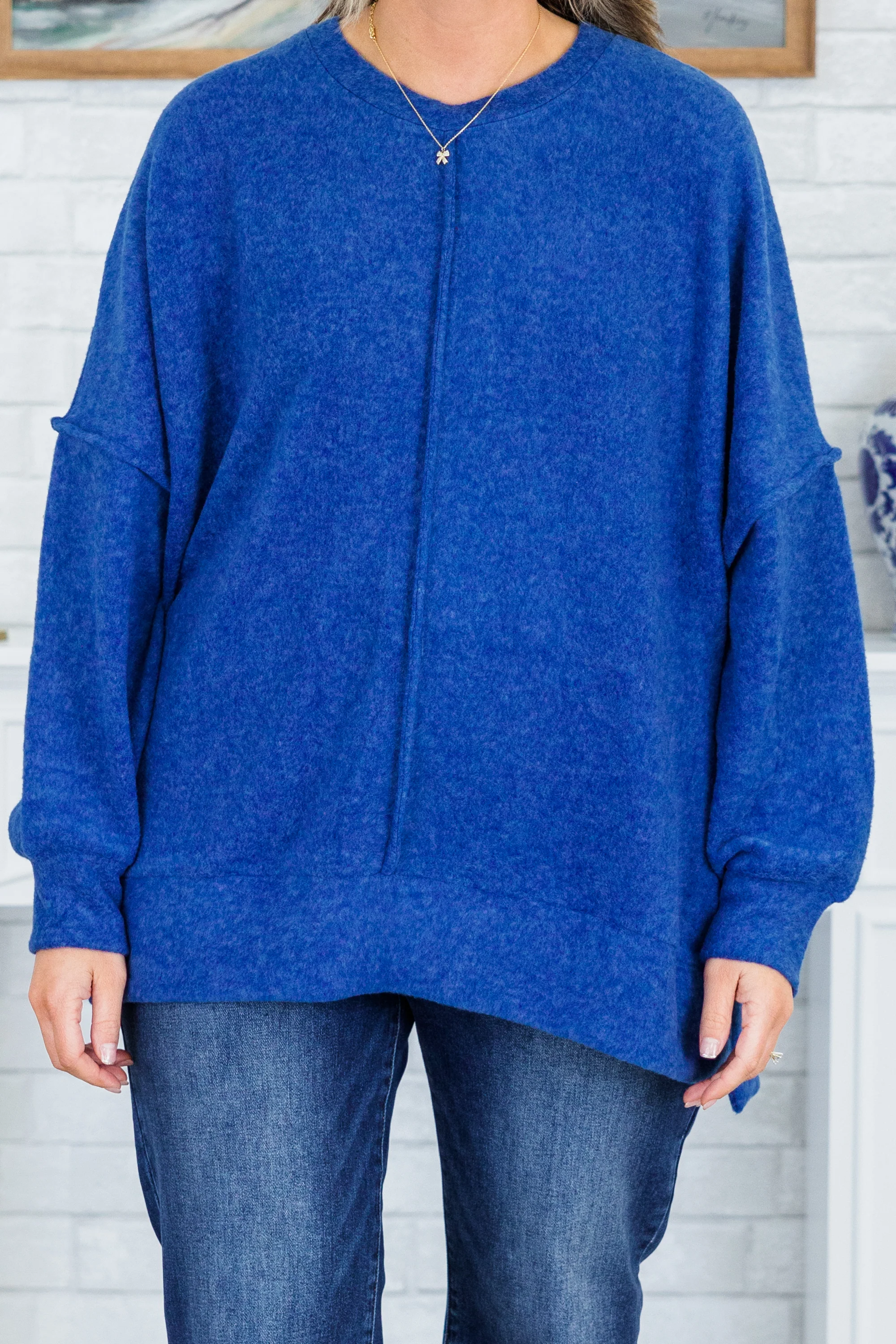 So Comfy Sweater, Light Navy - Giverhouse