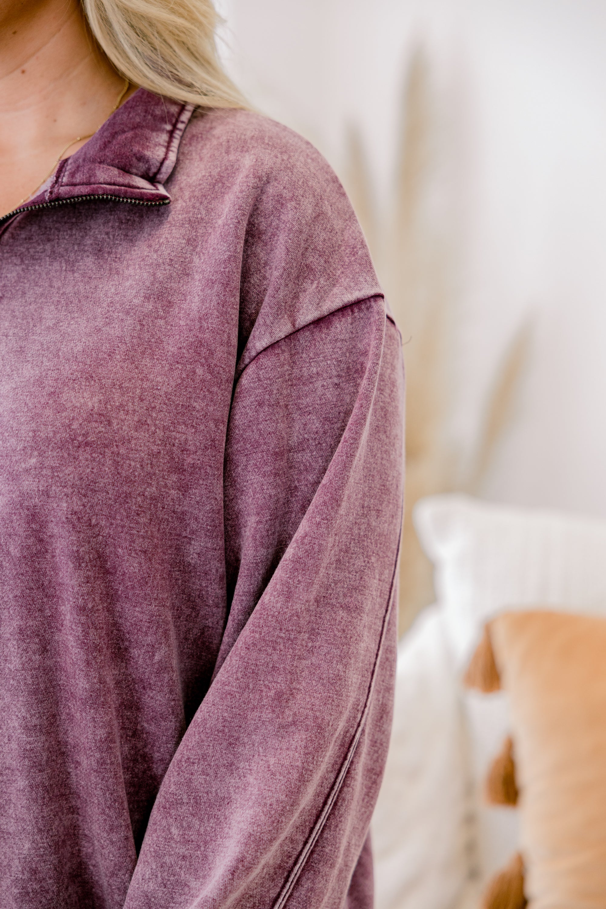 Time To Tell Pullover, Eggplant - Giverhouse