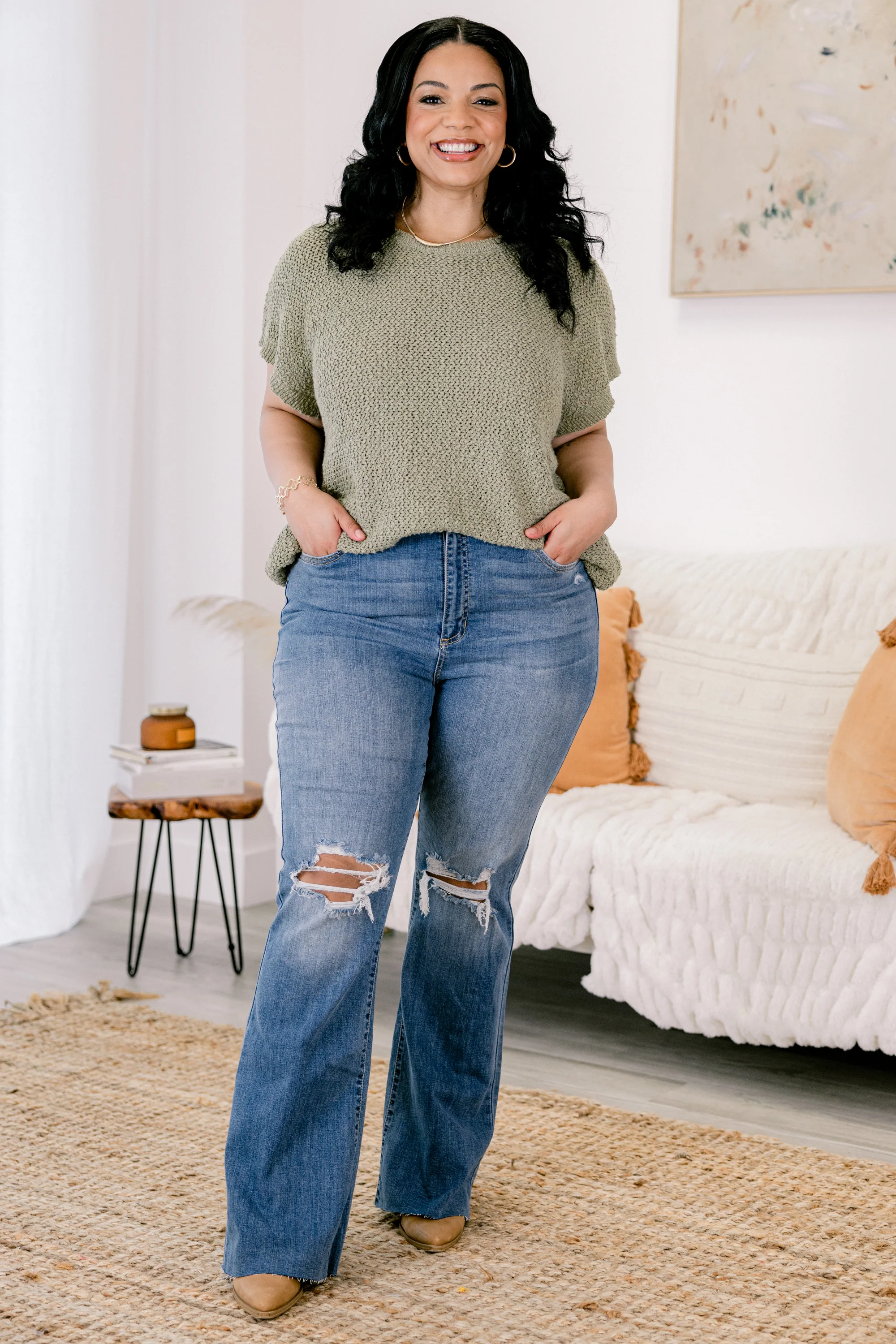 Spin The Block Jeans, Dark Wash - Giverhouse