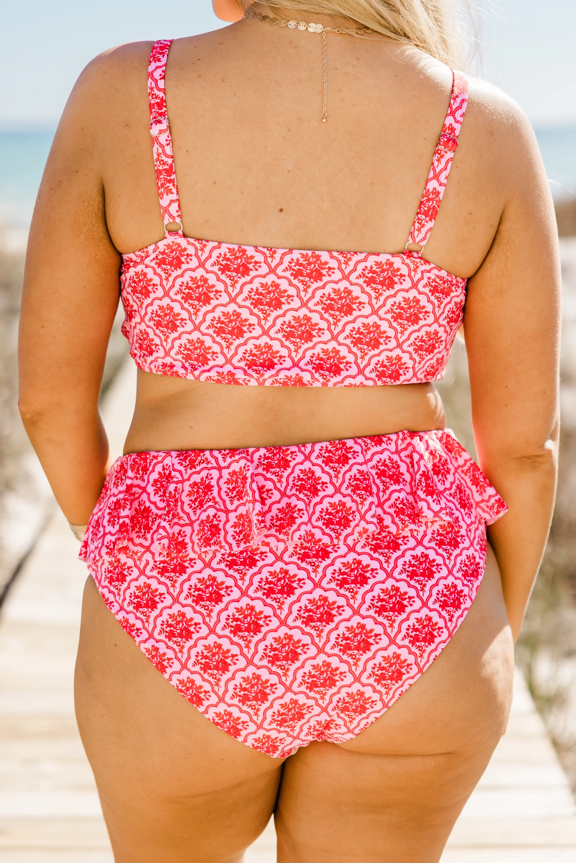 Sandy Sunset Swim Top, Fuchsia - Giverhouse