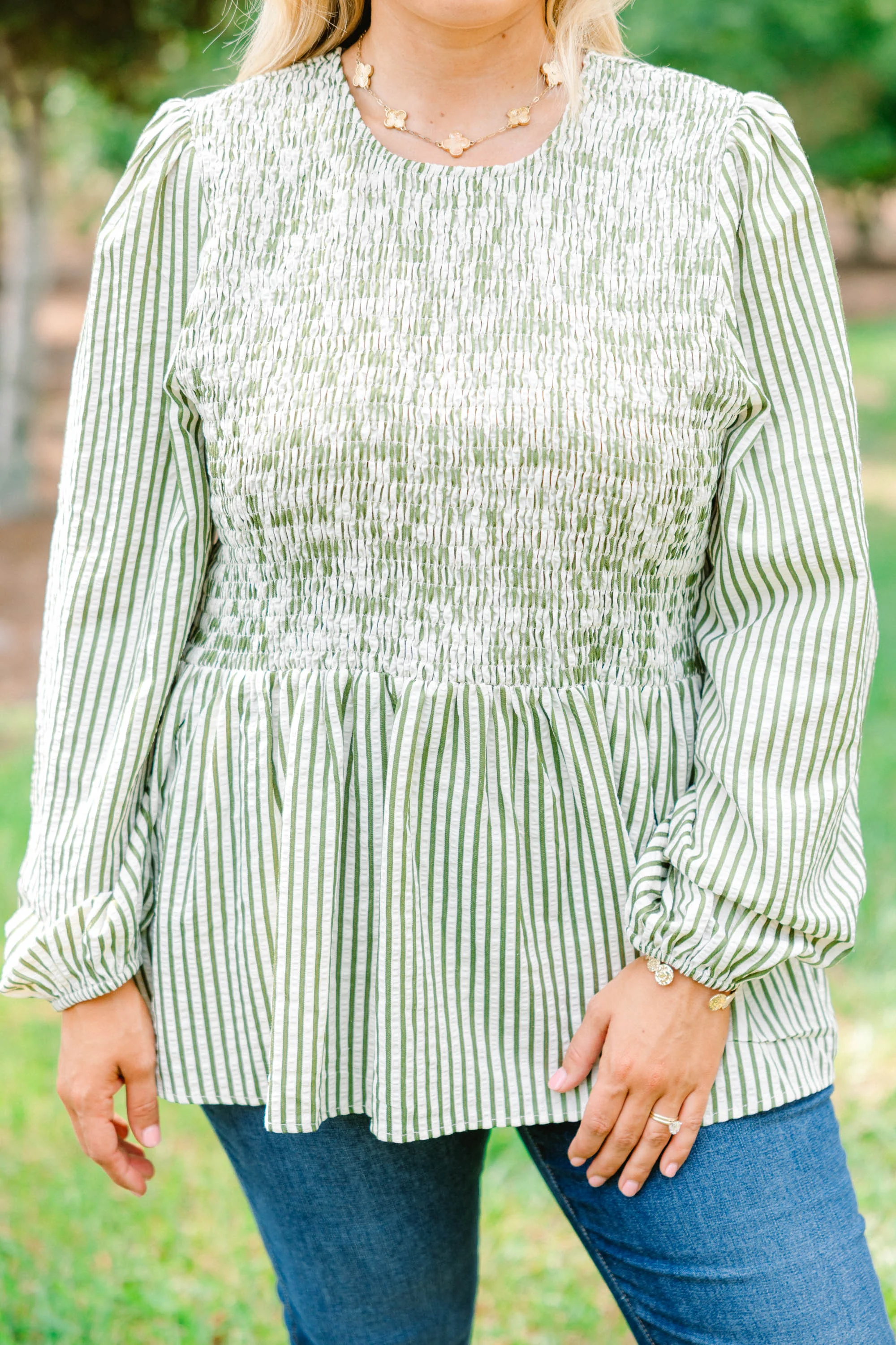 Wallflower Kisses Top, Green Stripe - Giverhouse