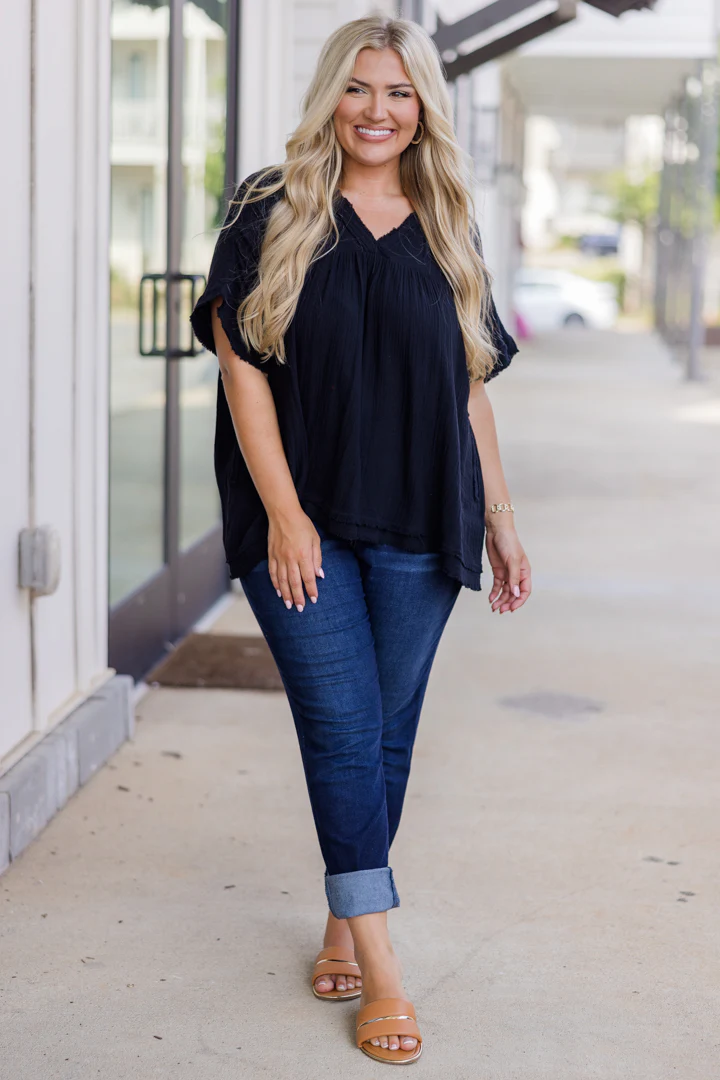 Delight In Dancing Top, Black - Giverhouse