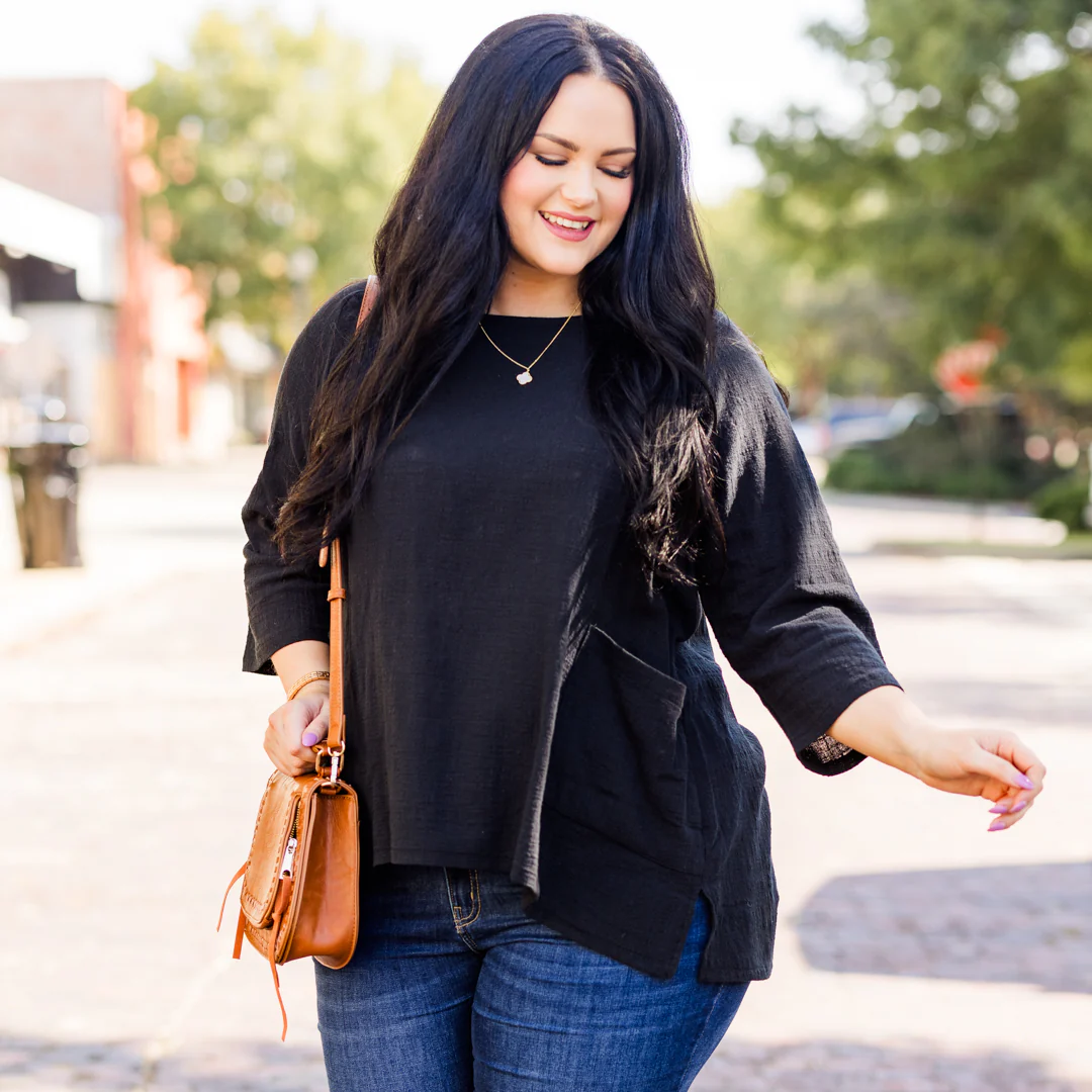 Thinking It Through Tunic, Black - Giverhouse