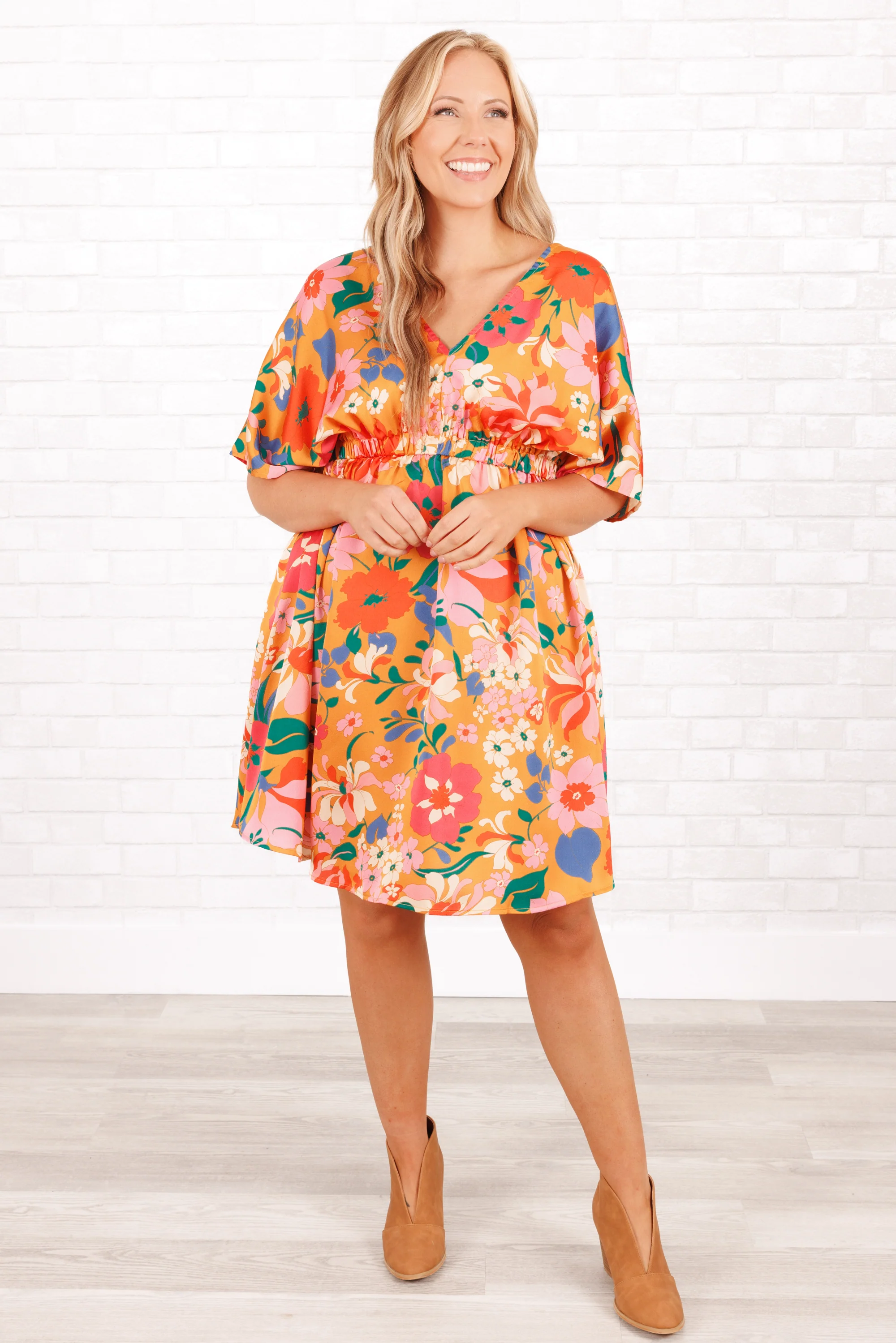 Laying In Your Arms Dress, Orange - Giverhouse