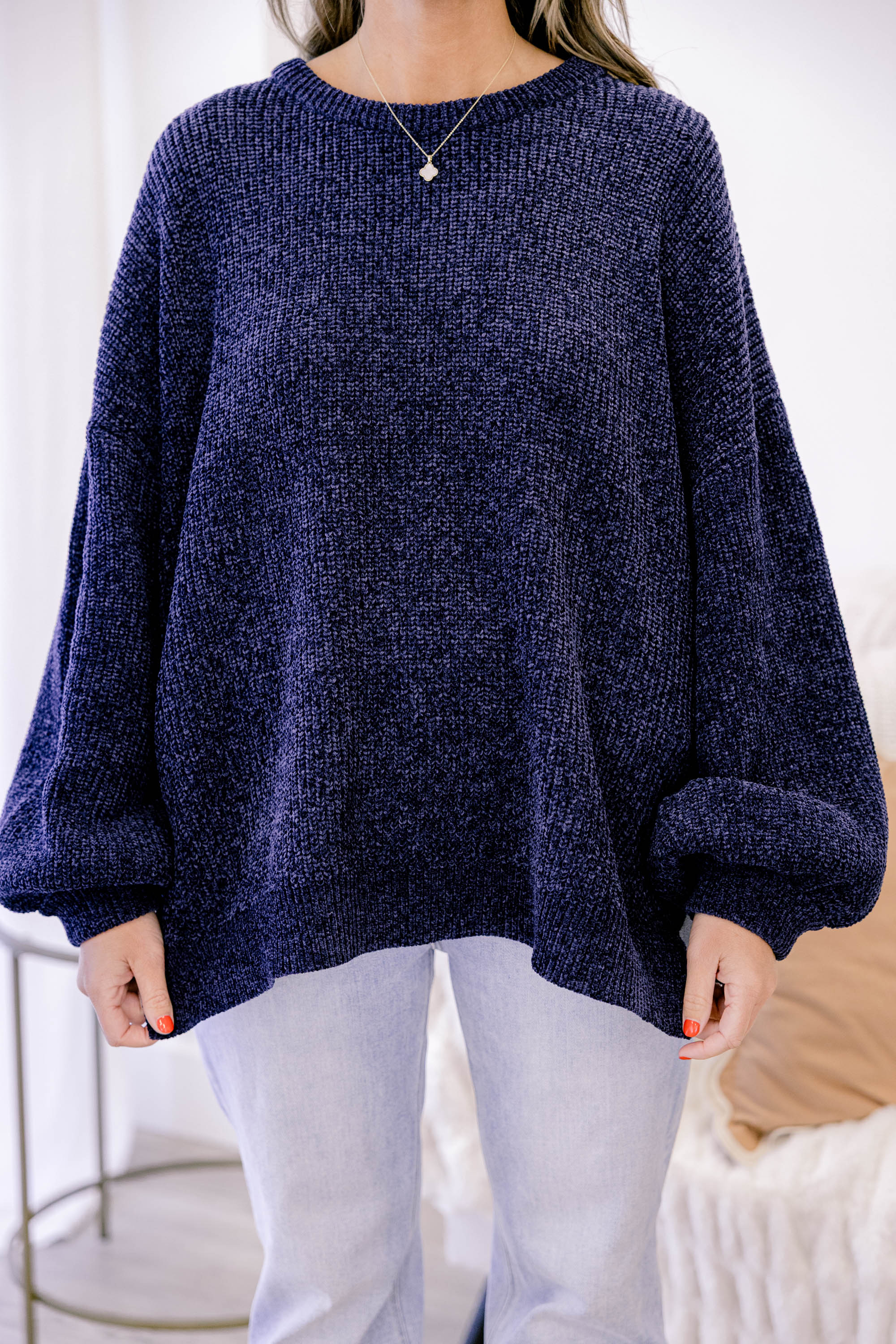 Simple But Sweet Sweater, Navy - Giverhouse