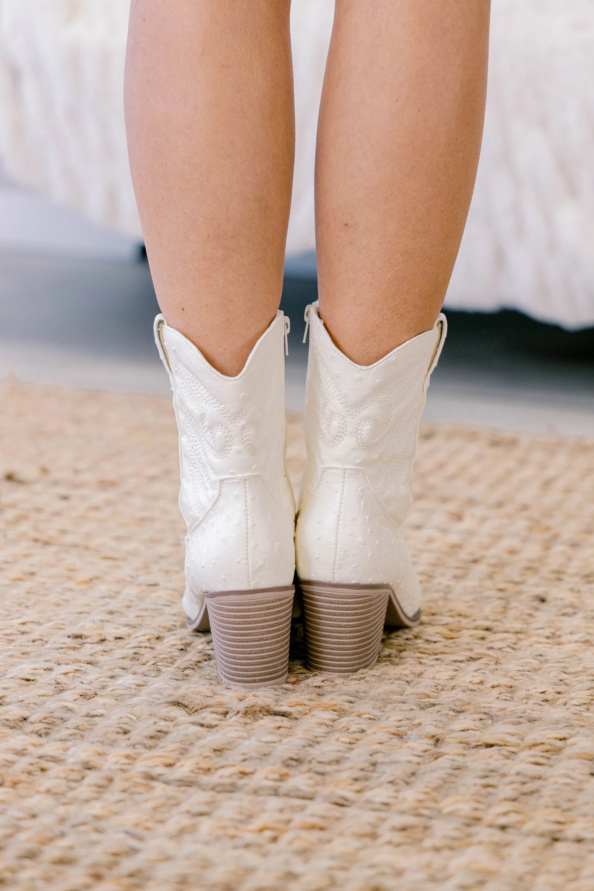 Taking The Step Booties, Ivory - Giverhouse