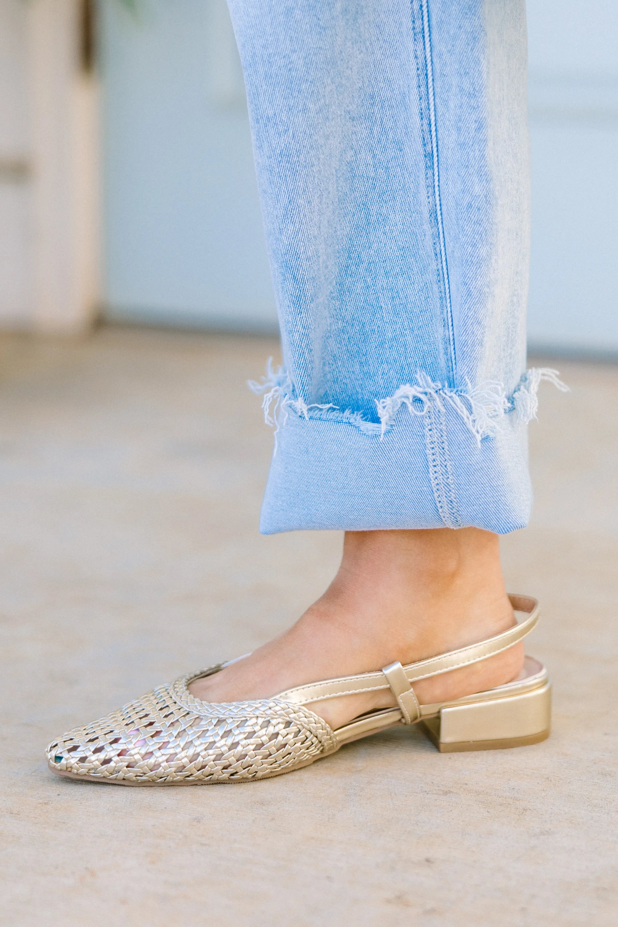 Stick To Your Word Flats, Gold - Giverhouse