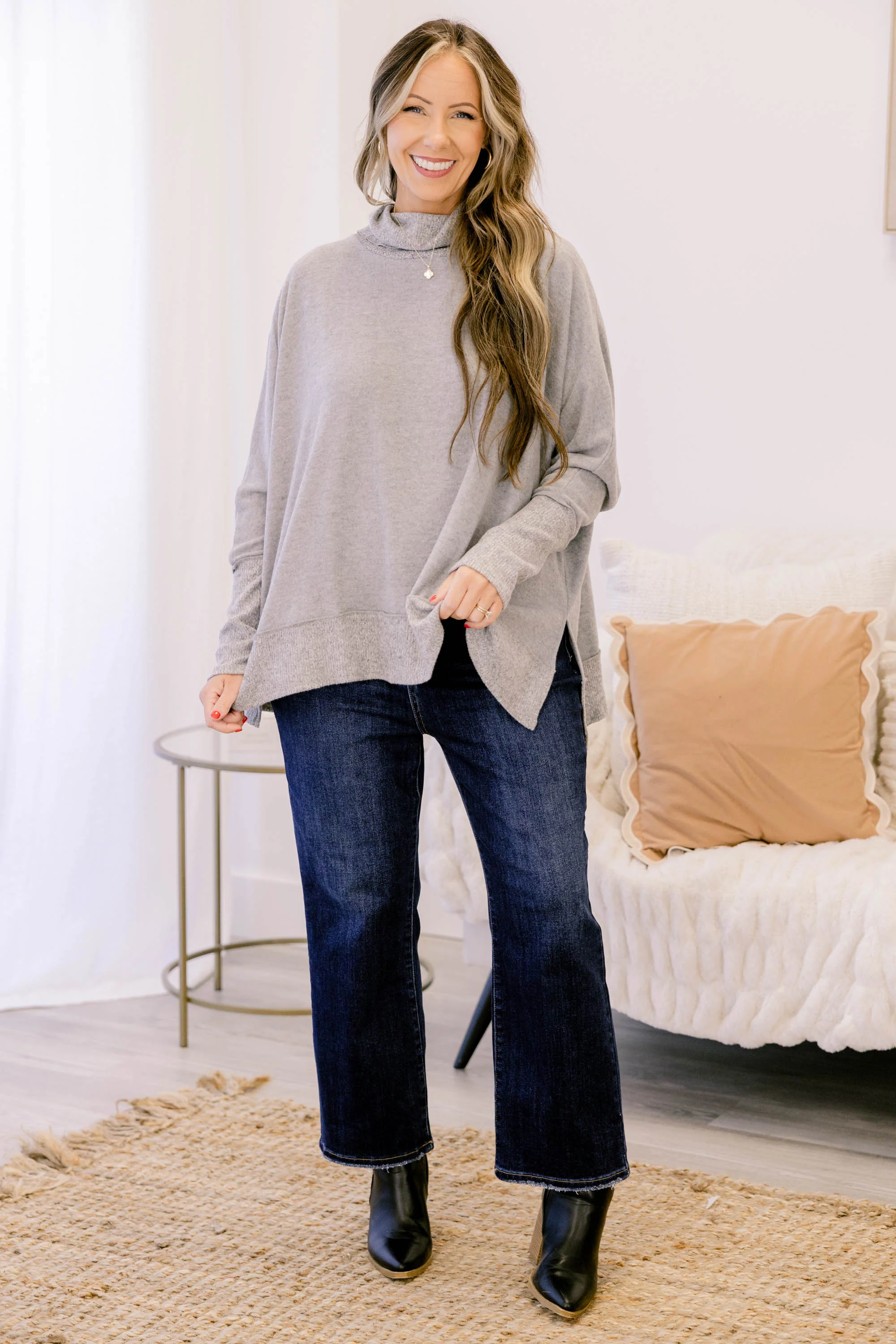 Working Late Top, Gray - Giverhouse