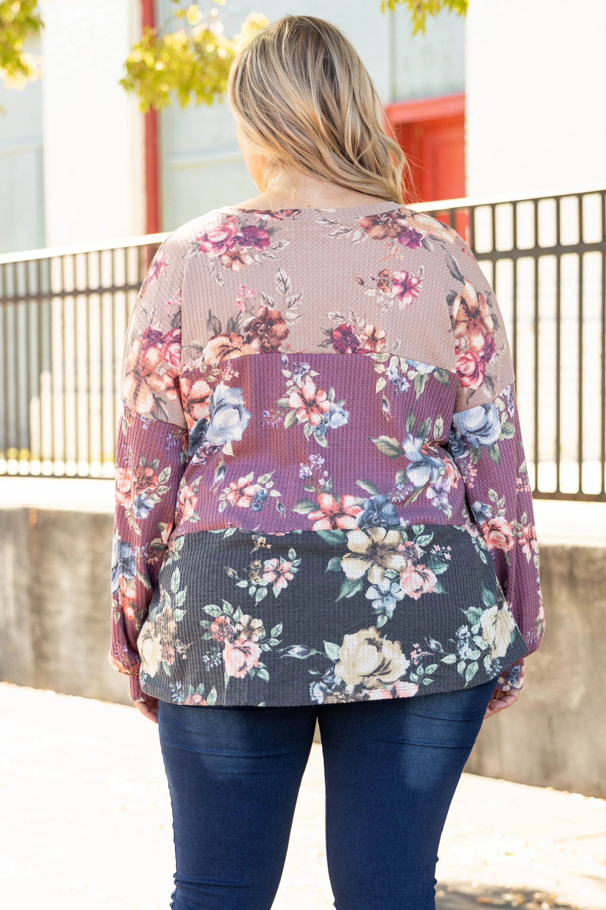 Falling Petals Top, Taupe - Giverhouse