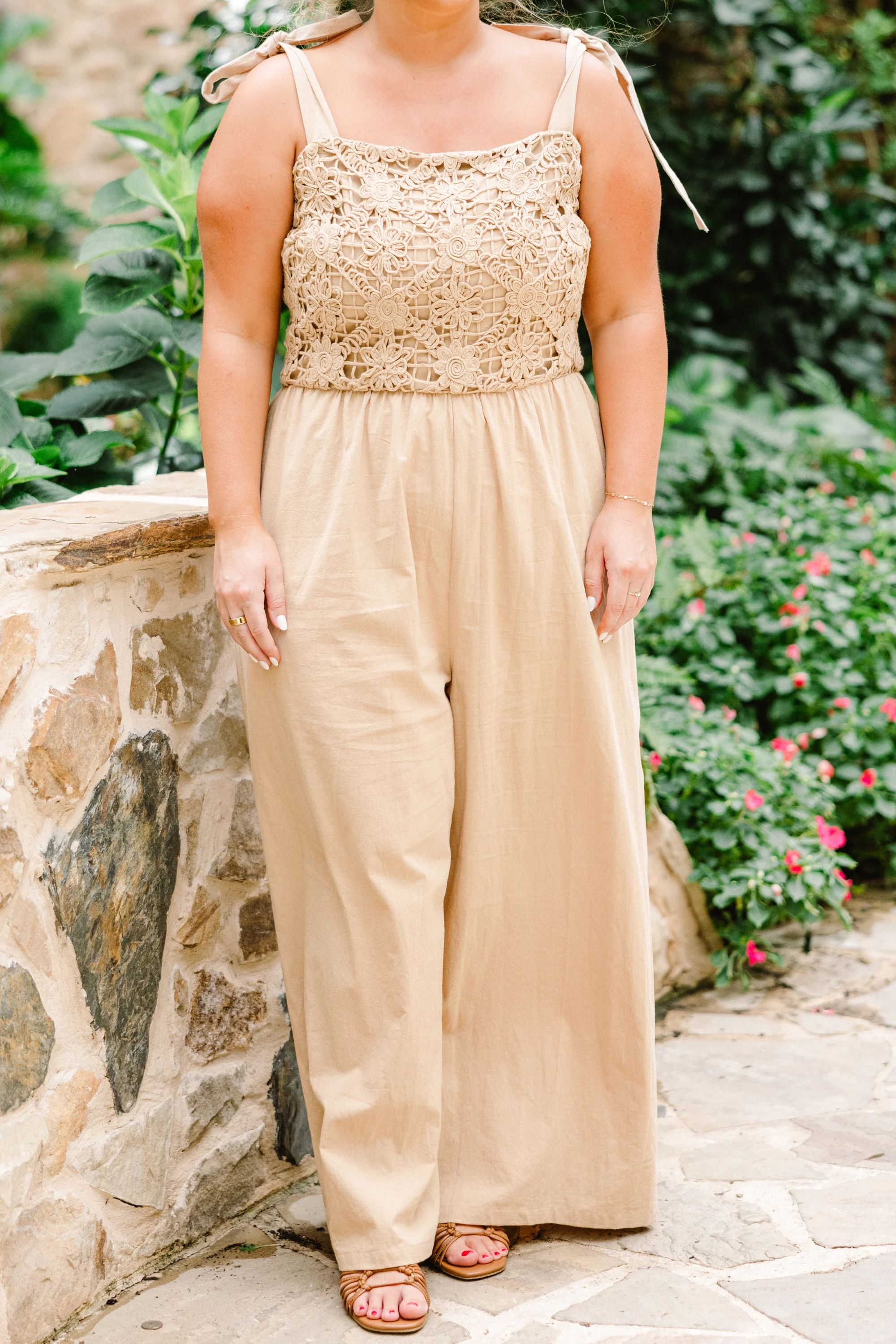 Let's Dance Tonight Jumpsuit, Latte - Giverhouse