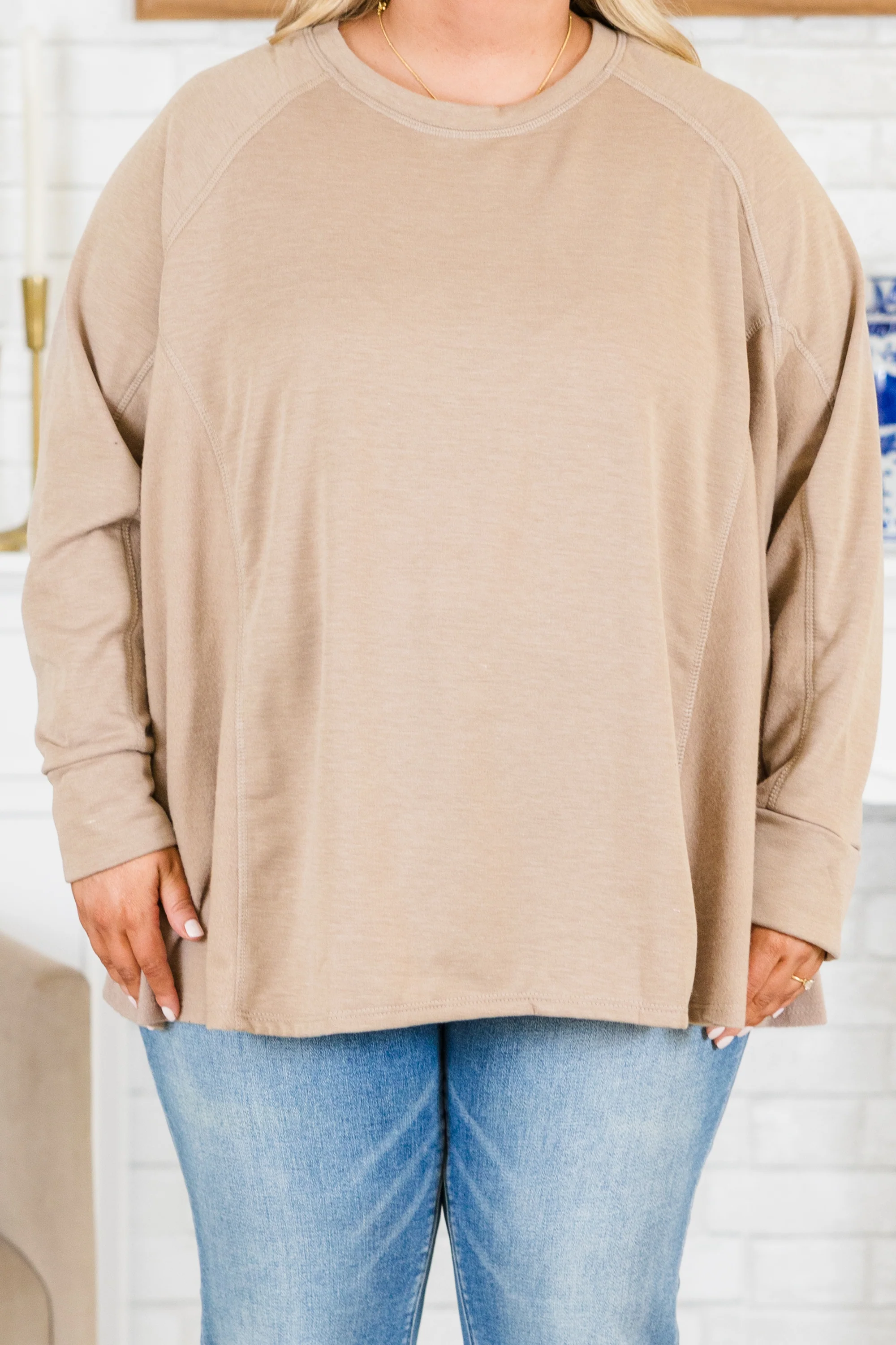 Time To Leave Pullover, Taupe - Giverhouse