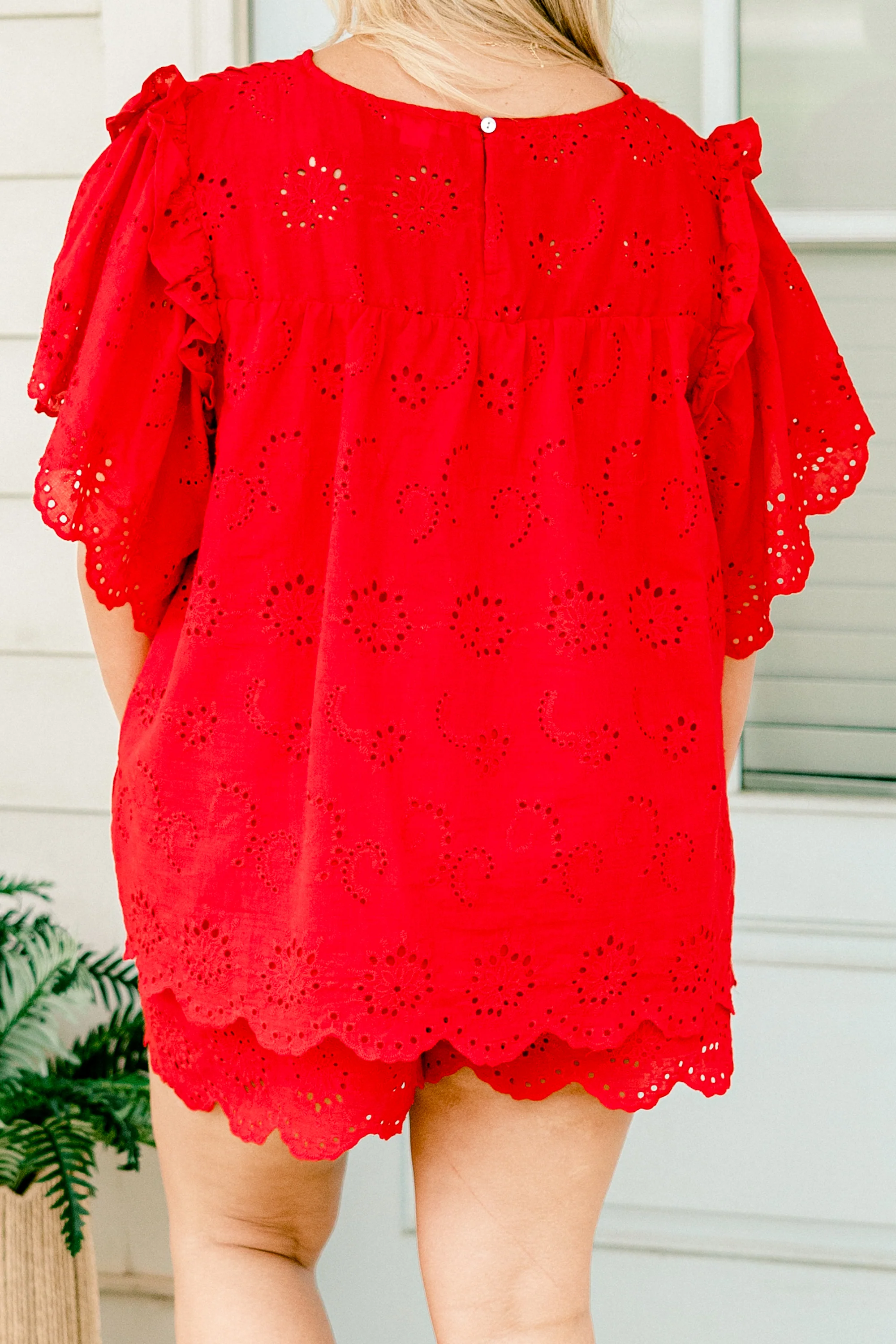 Right Over Here Top, Red - Giverhouse