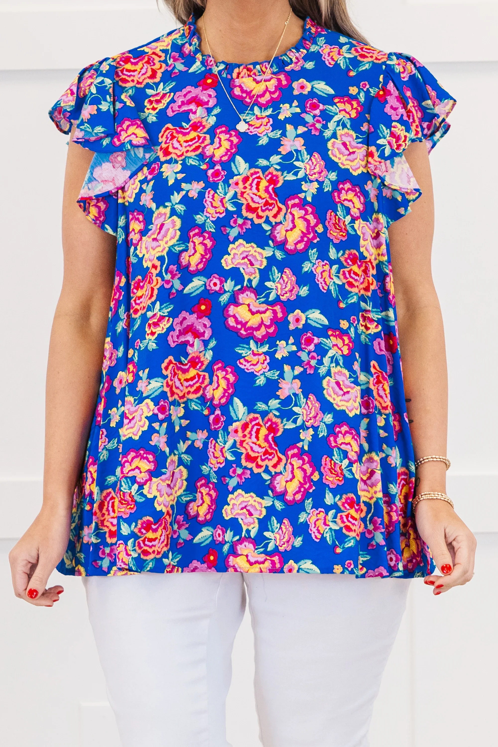 Bloom Boldly Top, Royal Blue - Giverhouse