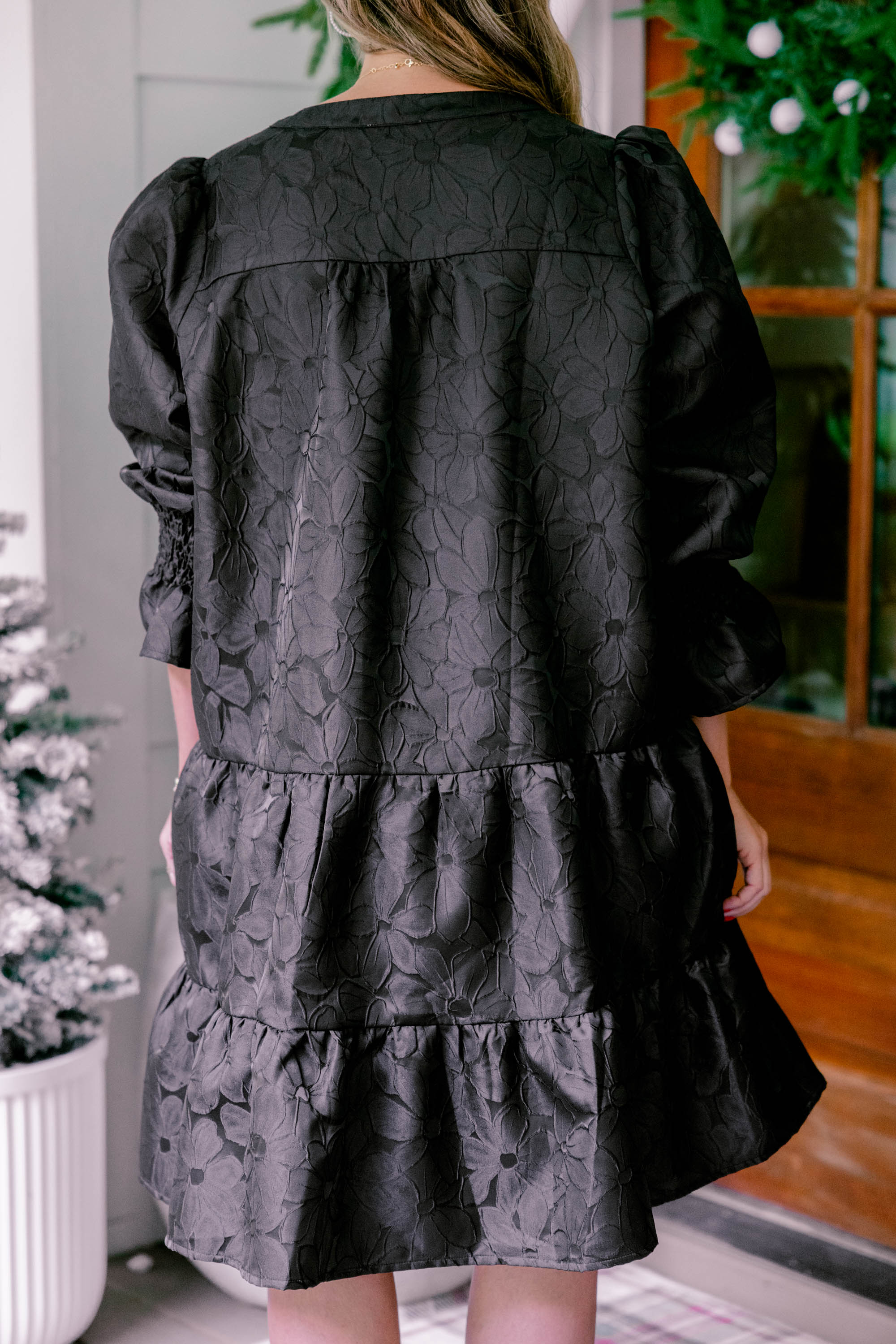 What You Know Dress, Black Damask - Giverhouse