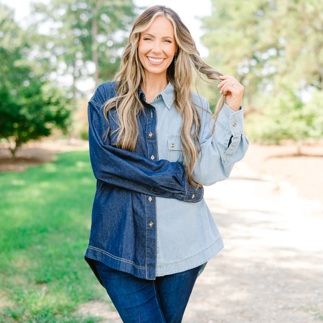 Dolly Top, Denim - Giverhouse