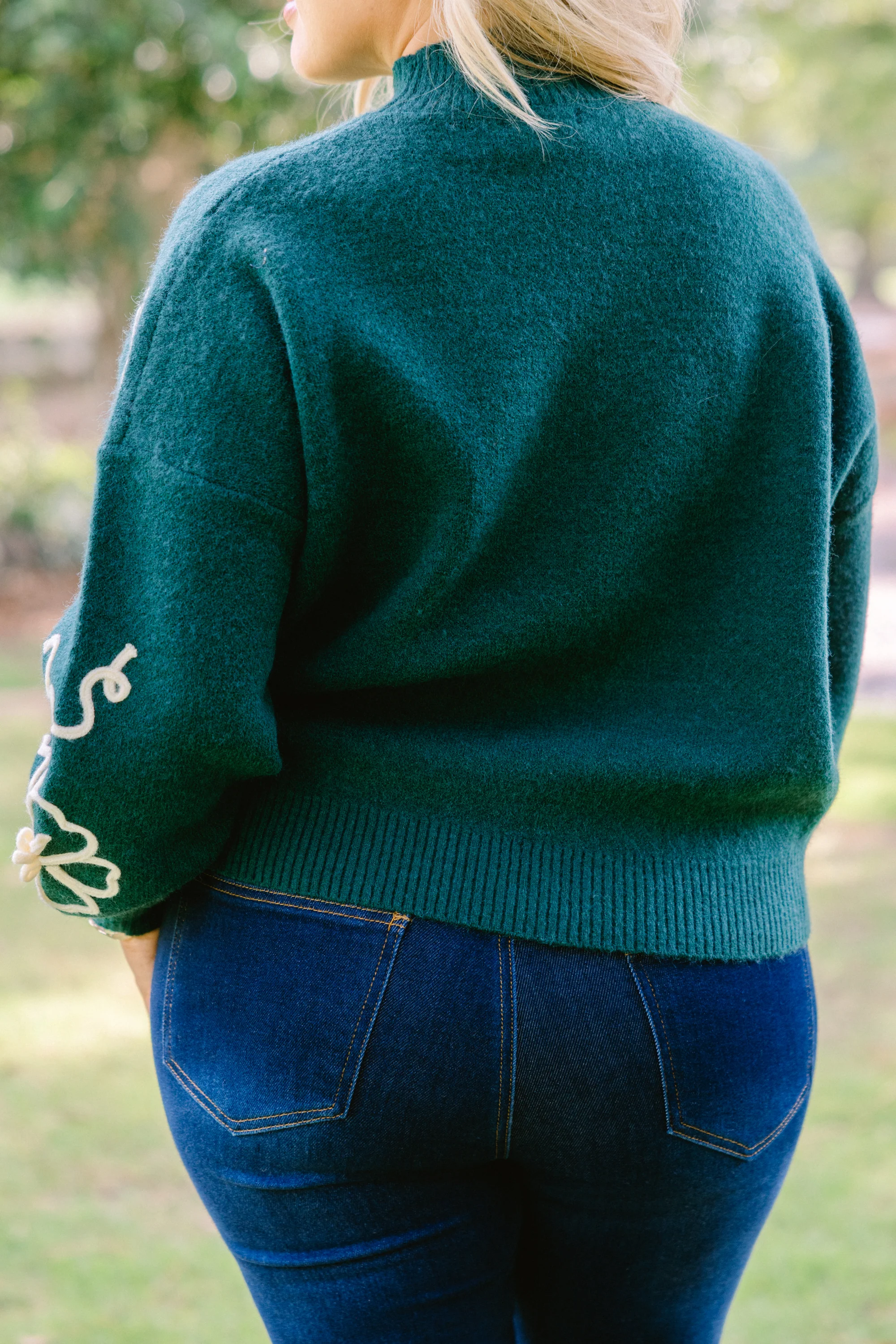 Flowering After Frost Sweater, Green - Giverhouse