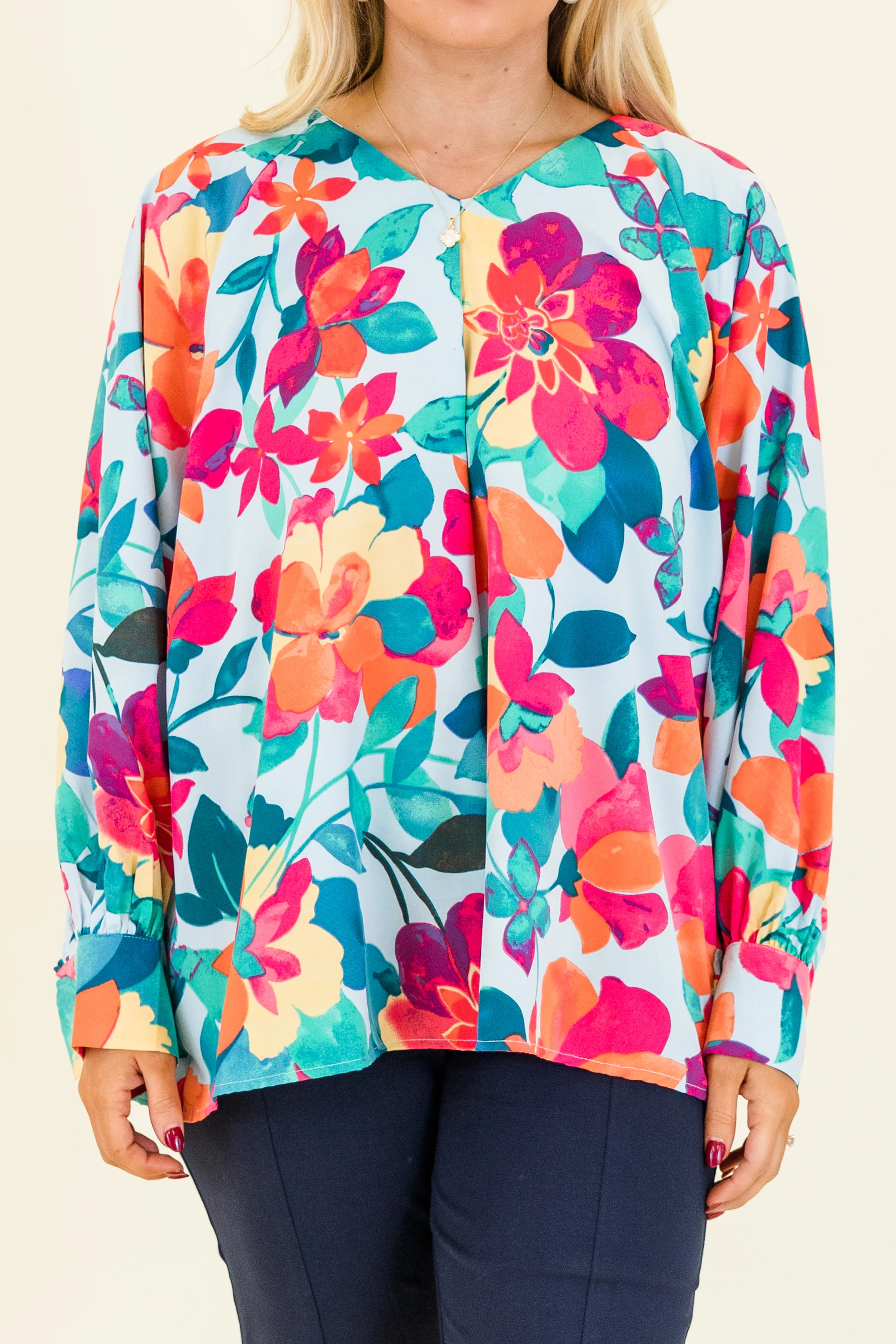 Southern Sweetness Top, Blue-Multi - Giverhouse