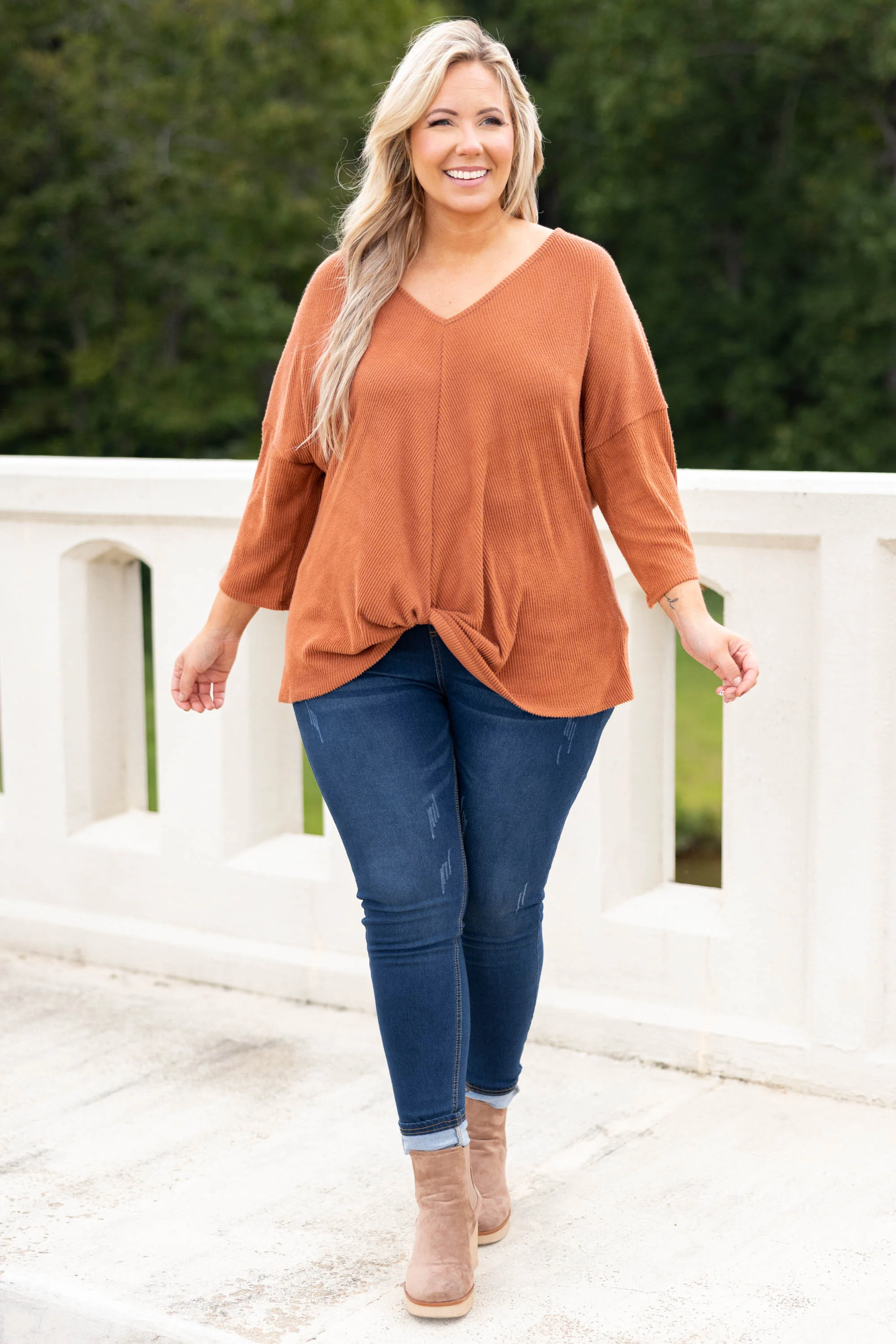 Let's Think About It Top, Camel - Giverhouse